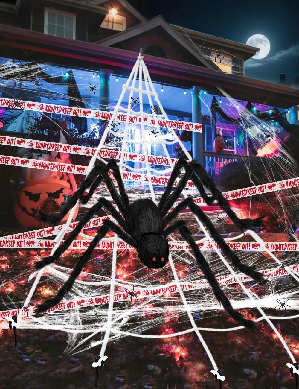 Thumbnail 5 de WOHOHOHO Wohohoho-halloween-set Halloween Decorations Kit with Giant Spider and Web