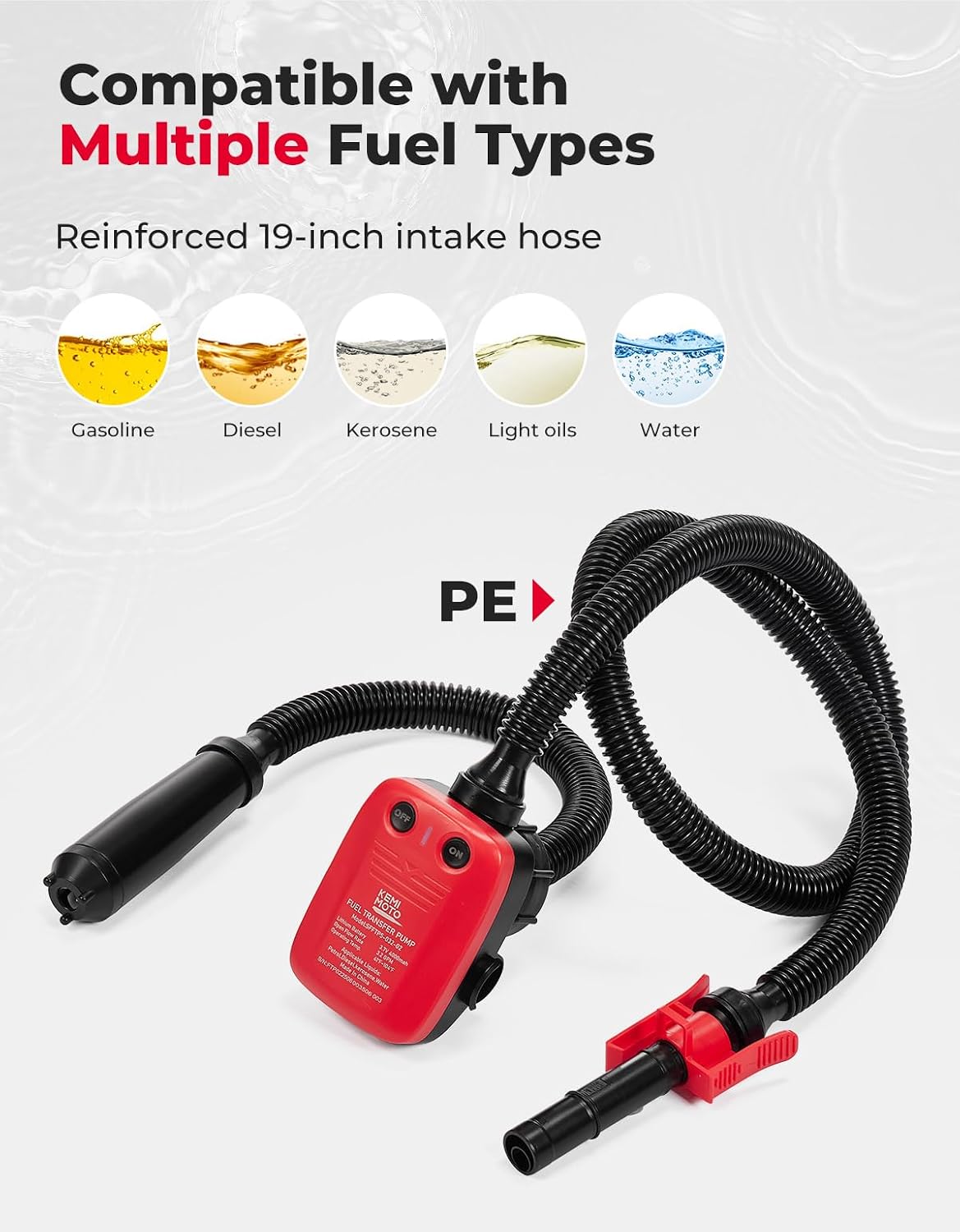 Detalle de KEMIMOTO rechargeable fuel transfer pump, 4000mAh