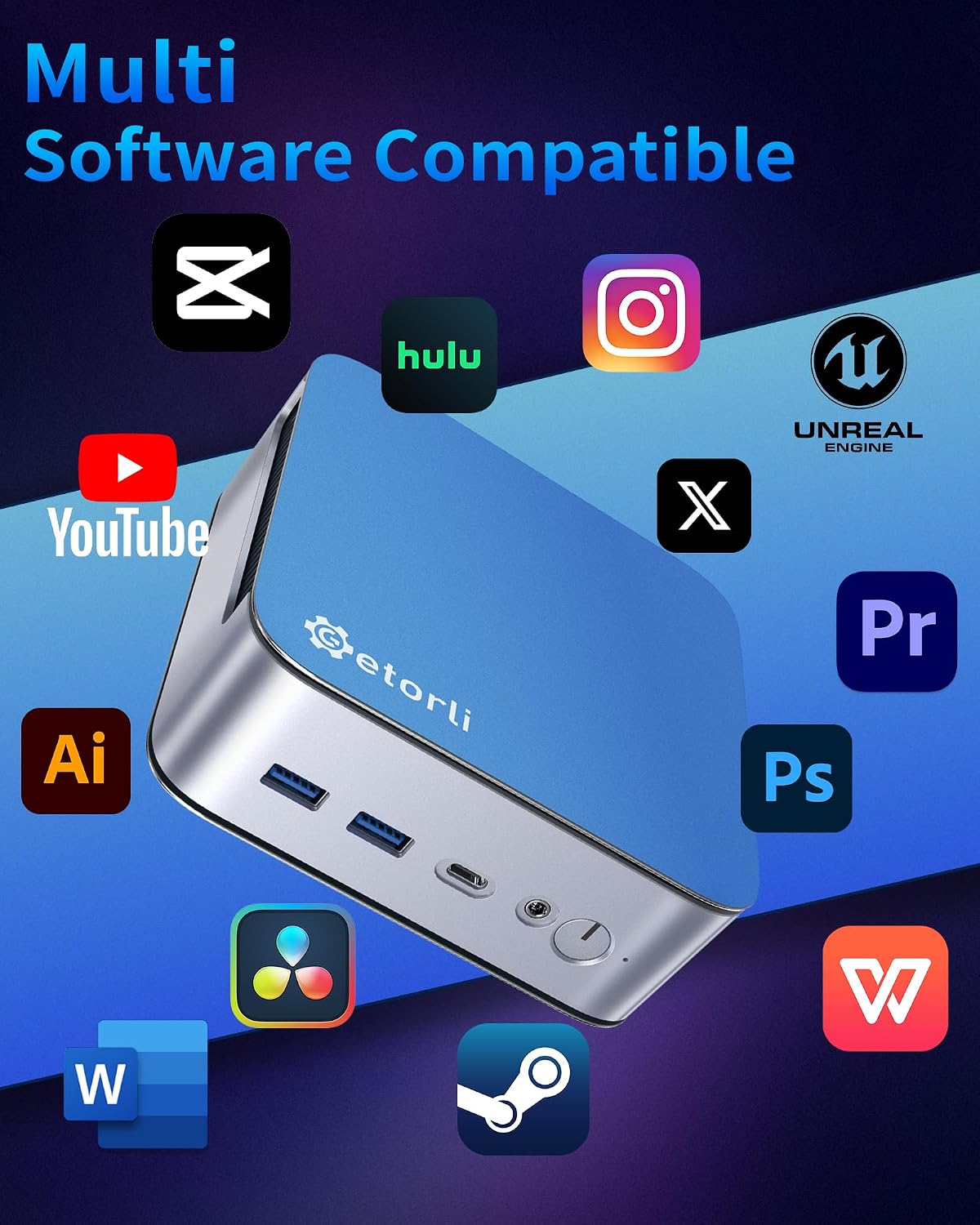 Thumbnail 6 de Getorli GT103 Mini PC with Ryzen 7 6800H, 32GB LPDDR5, 1TB SSD
