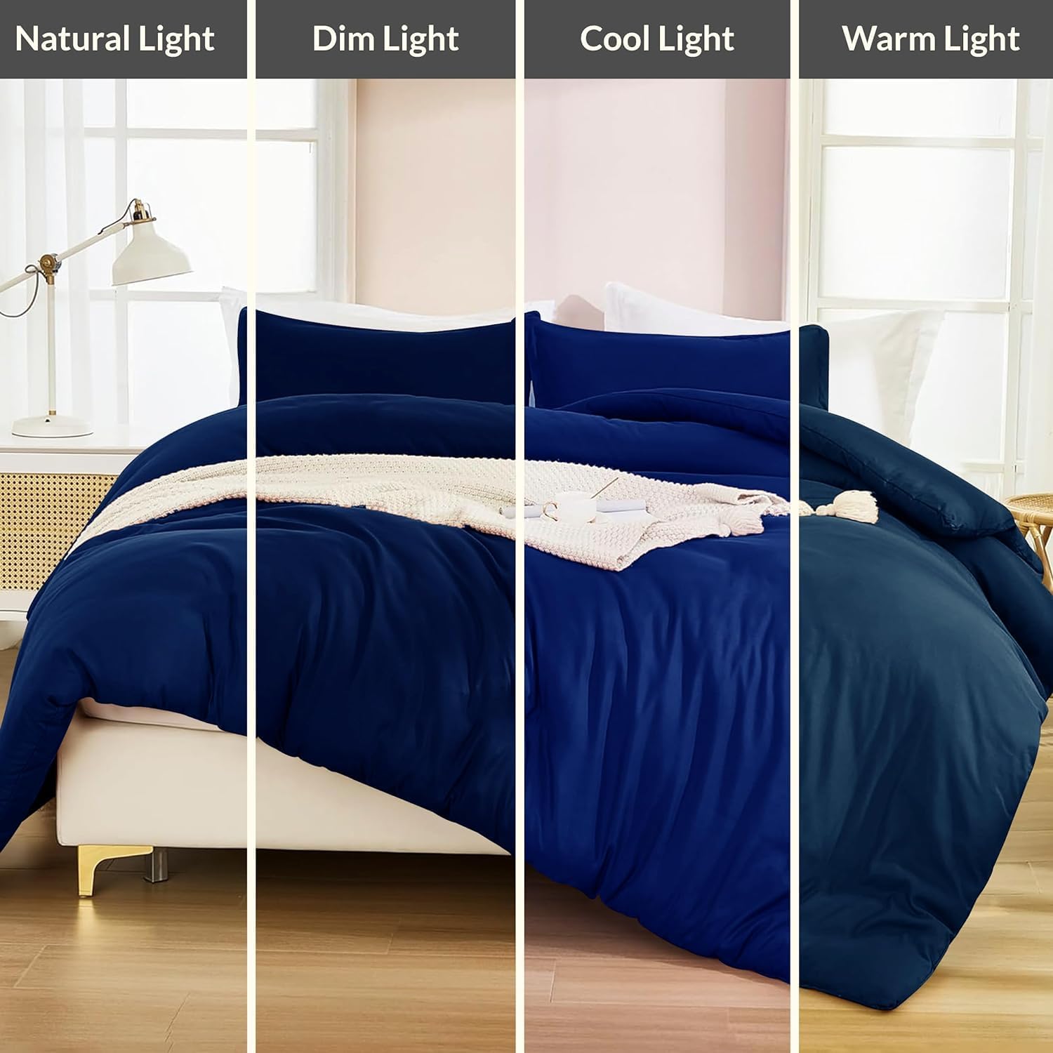 Thumbnail 3 de Moonlight20015 Super King Bedding Set 4 Piece in Navy