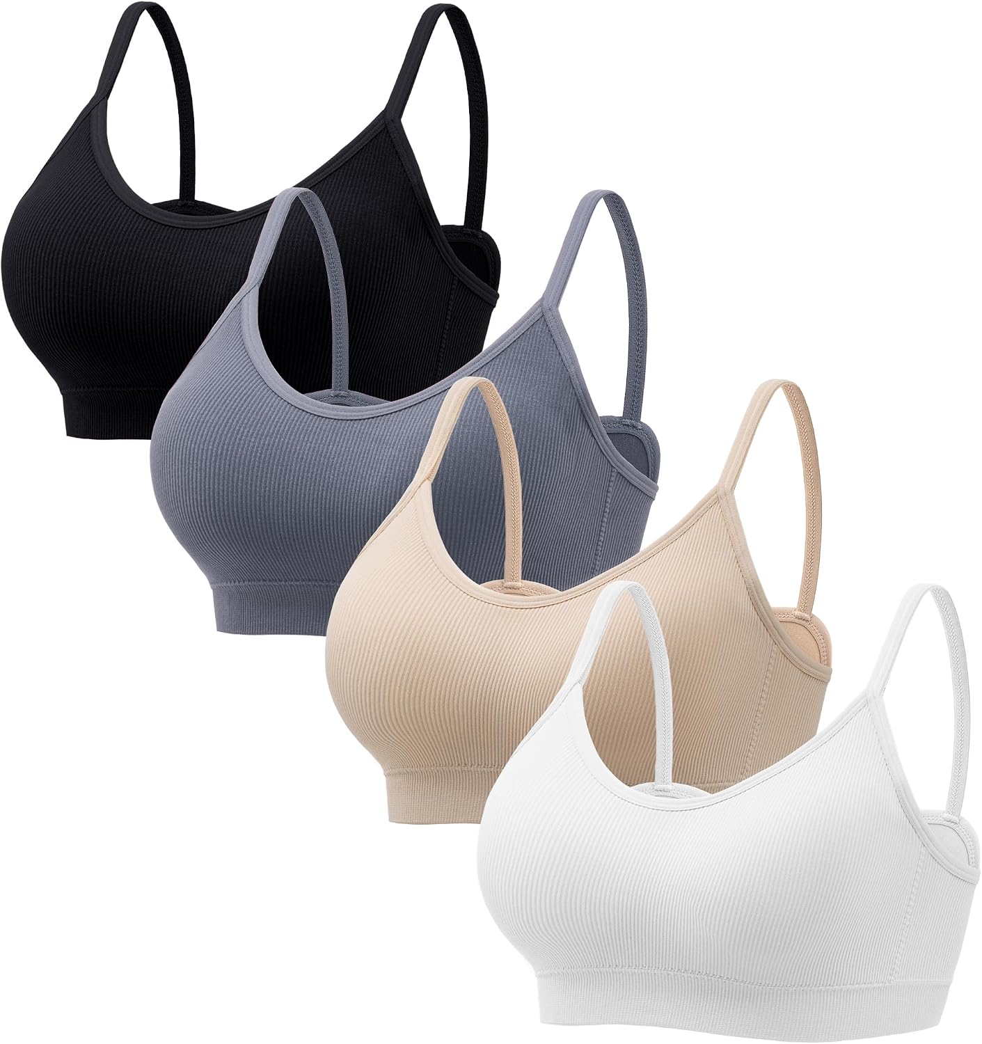 Detalle de HBselect 4er Seamless Bralettes ohne Bügel – Push-up BH für große Brüste