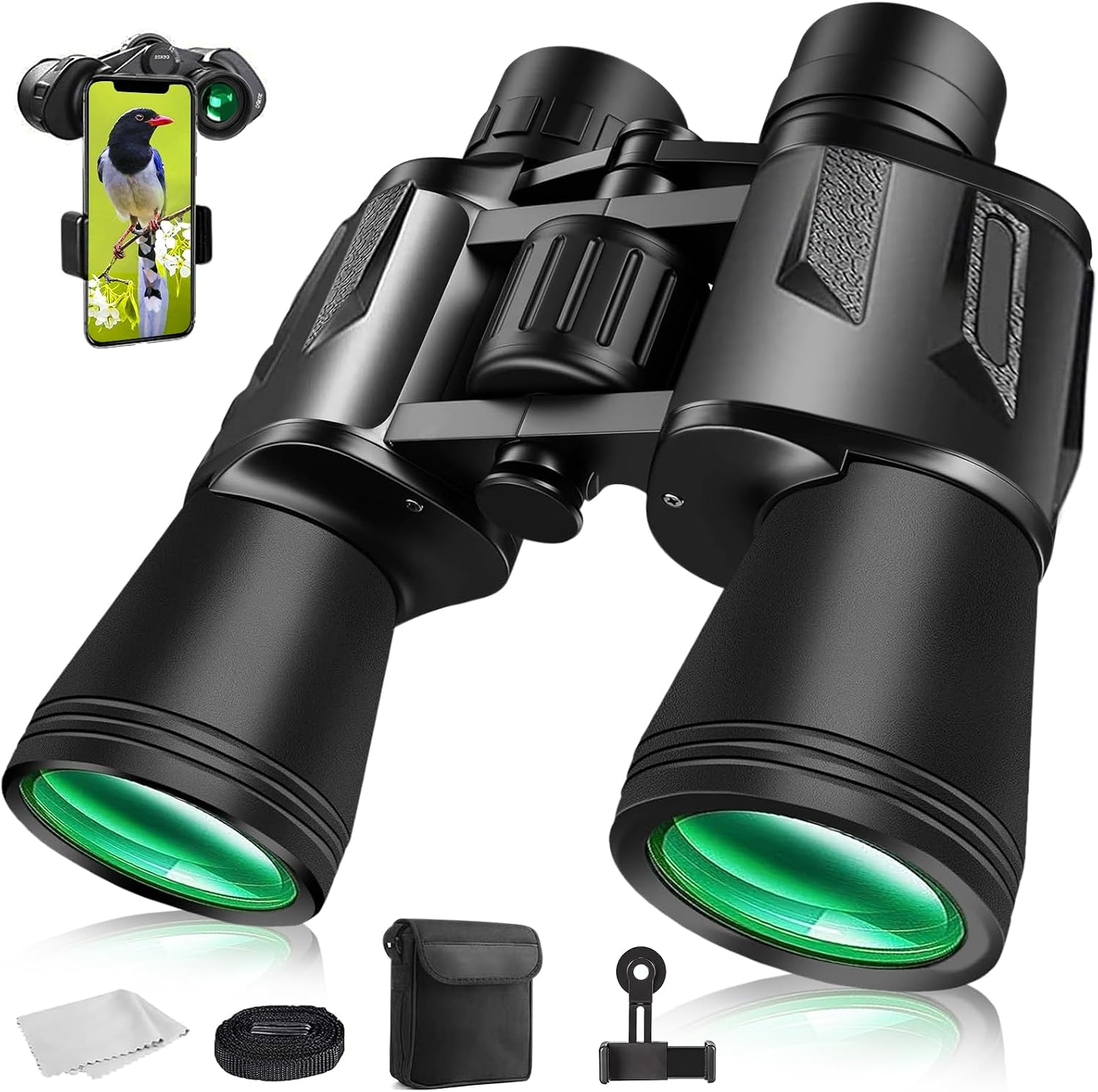 Detalle de Lupxiu 20x50 High Power Binoculars for Adults with Waterproof Design, BAK4 Prisms & FMC Lens