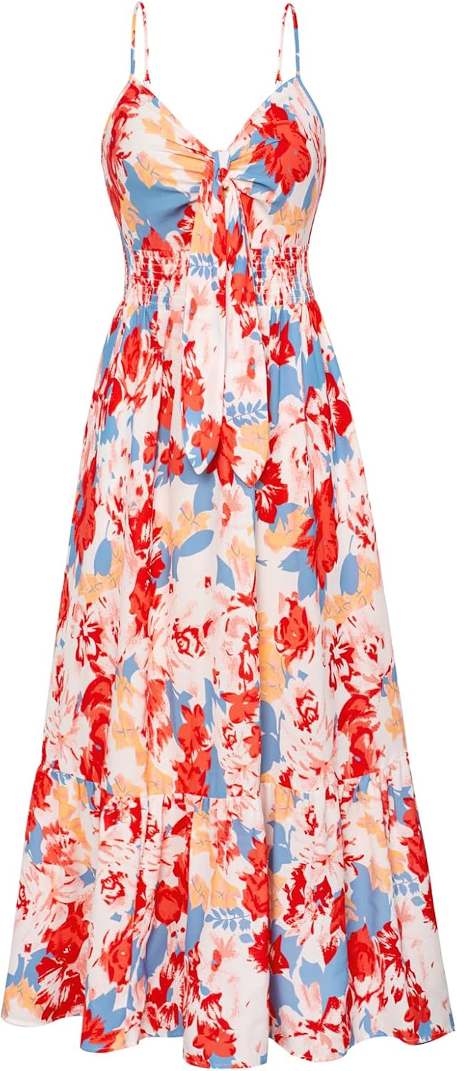 Detalle de GRACE KARIN Women's Summer Floral Maxi Dress with Pockets