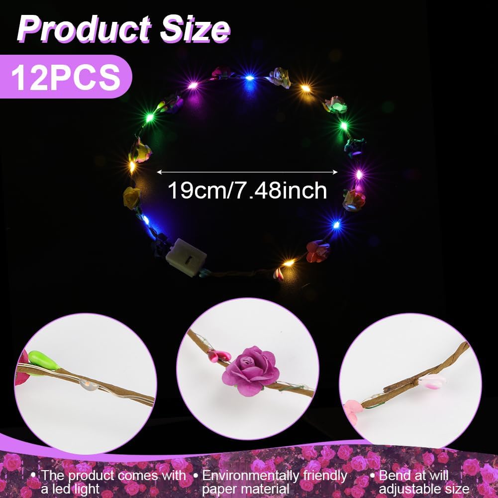 Detalle 2 de LED Blumenkranz Stirnband 3 Modi