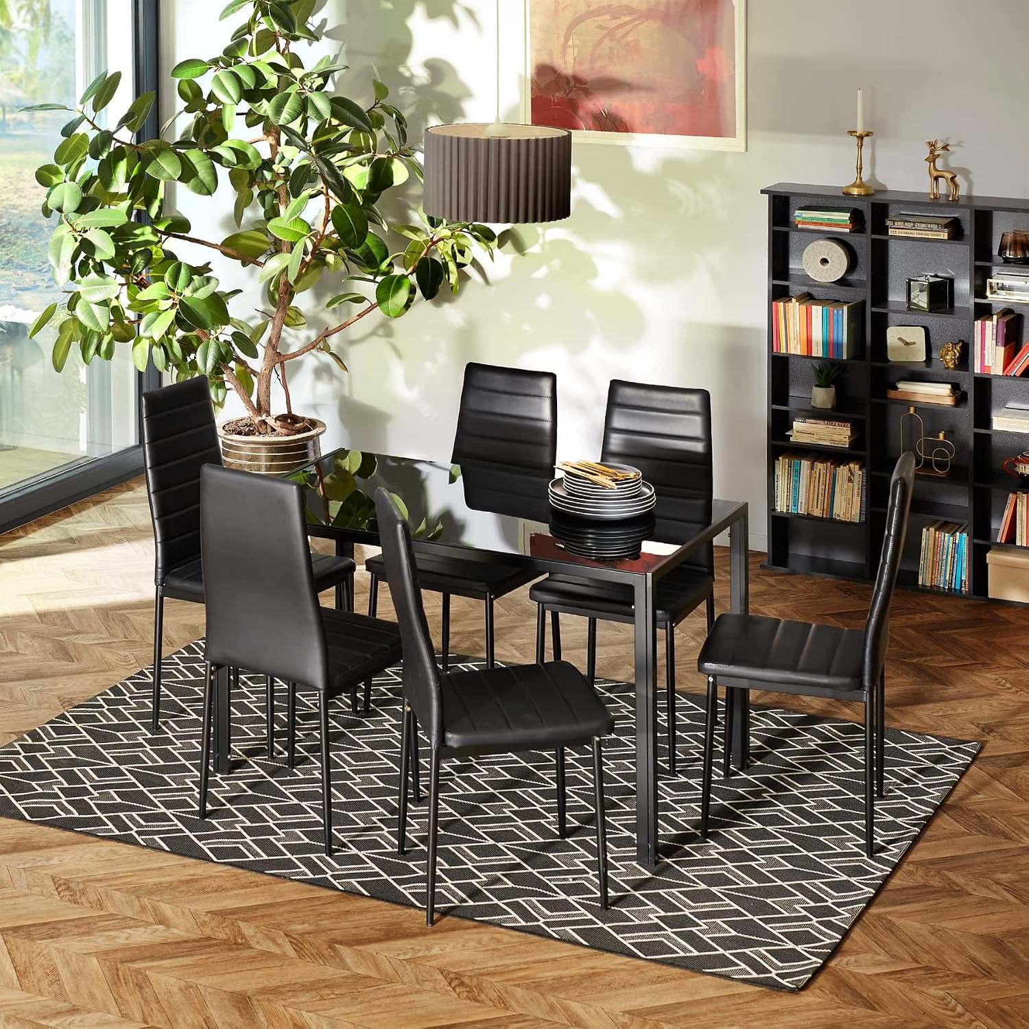 Detalle 2 de tectake sillas de comedor acolchadas 6 unidades