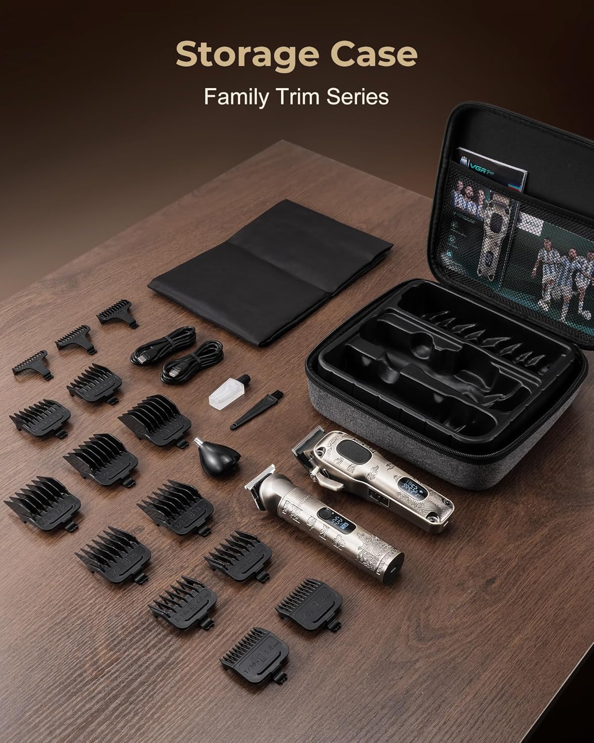 Thumbnail 5 de VGRPRO Hair Clippers Men Professional set with T-blade trimmer (USB rechargeable, silver)