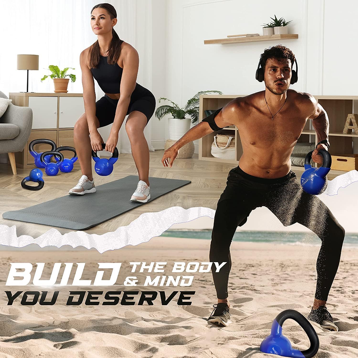 Detalle 1 de Yes4All Vinyl-Coated Kettlebell