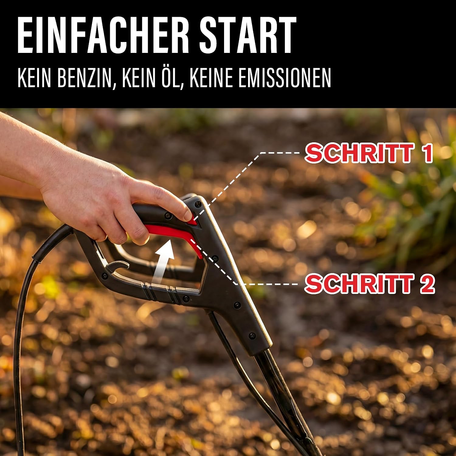 Thumbnail 5 de MZK Elektrische Gartenfräse Bodenkultivator – 30 cm Breite, 1050 W, 20 cm Arbeitstiefe