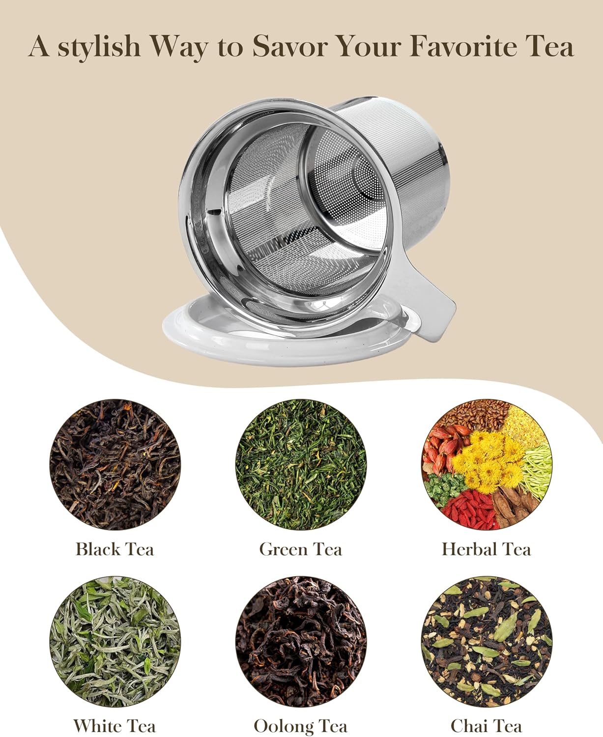 Thumbnail 6 de MALACASA Ceramic Tea Mug, 18 oz