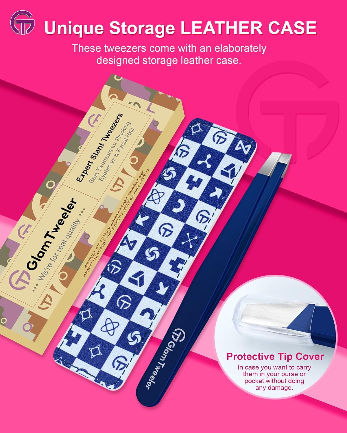 Thumbnail 5 de GlamTweeler Expert Slant Tip Tweezers with Case 🪮