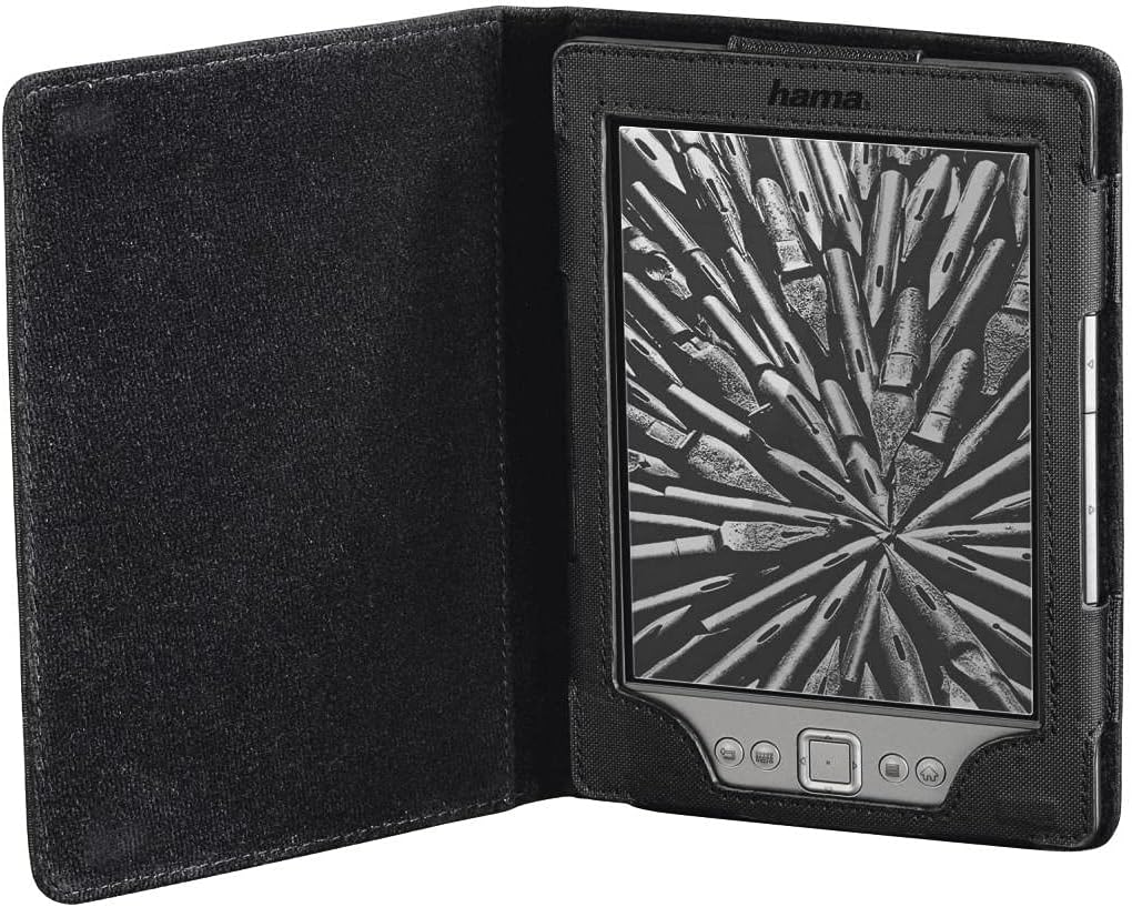 Detalle 2 de Hama eBook-Case Arezzo – Schutz-Hülle mit integriertem Magnet für Kindle WiFi/Paperwhite & Kobo Touch/Glo (klappbar), schwarz