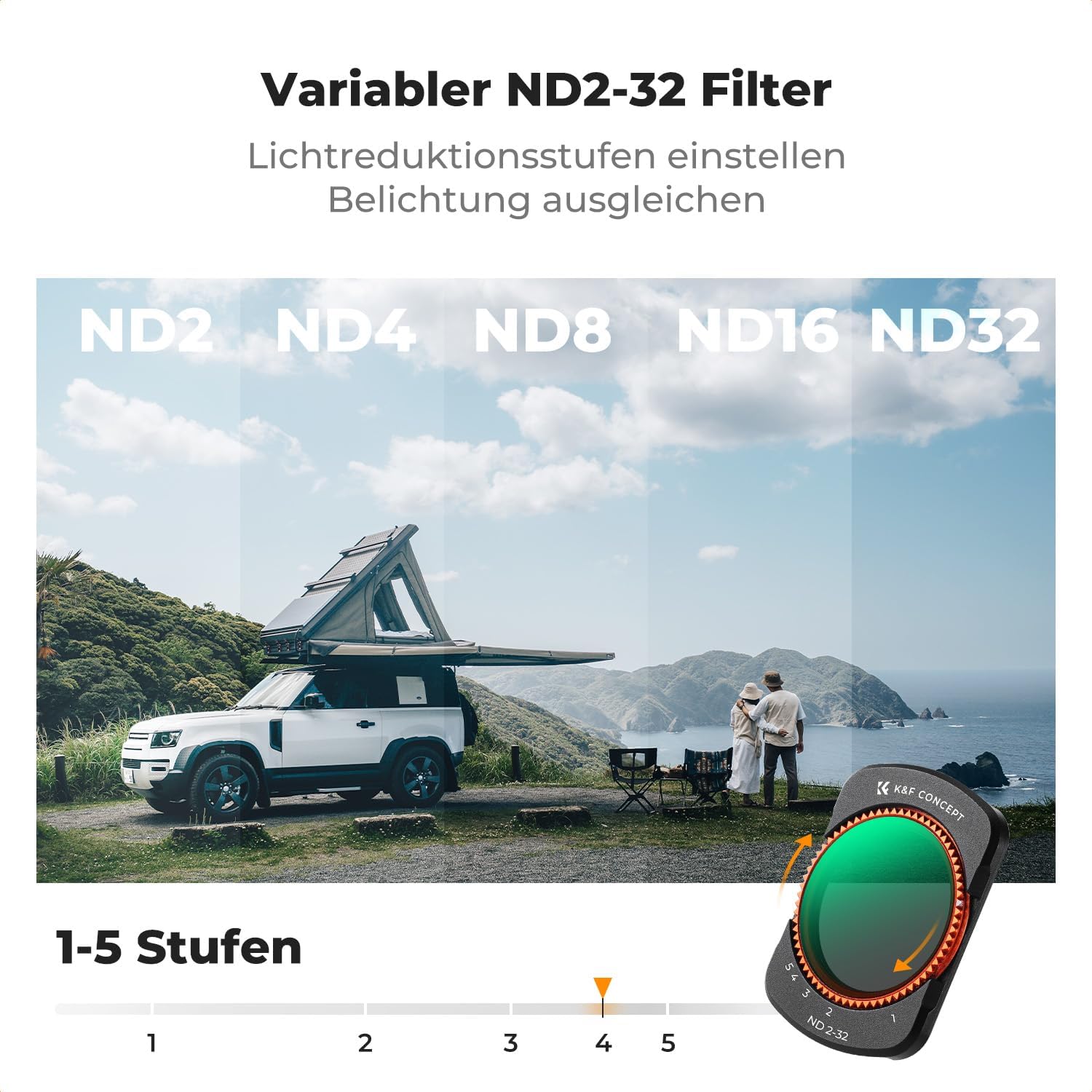 Thumbnail 2 de K&F CONCEPT magnetisches ND Filter Set 2–9 EV