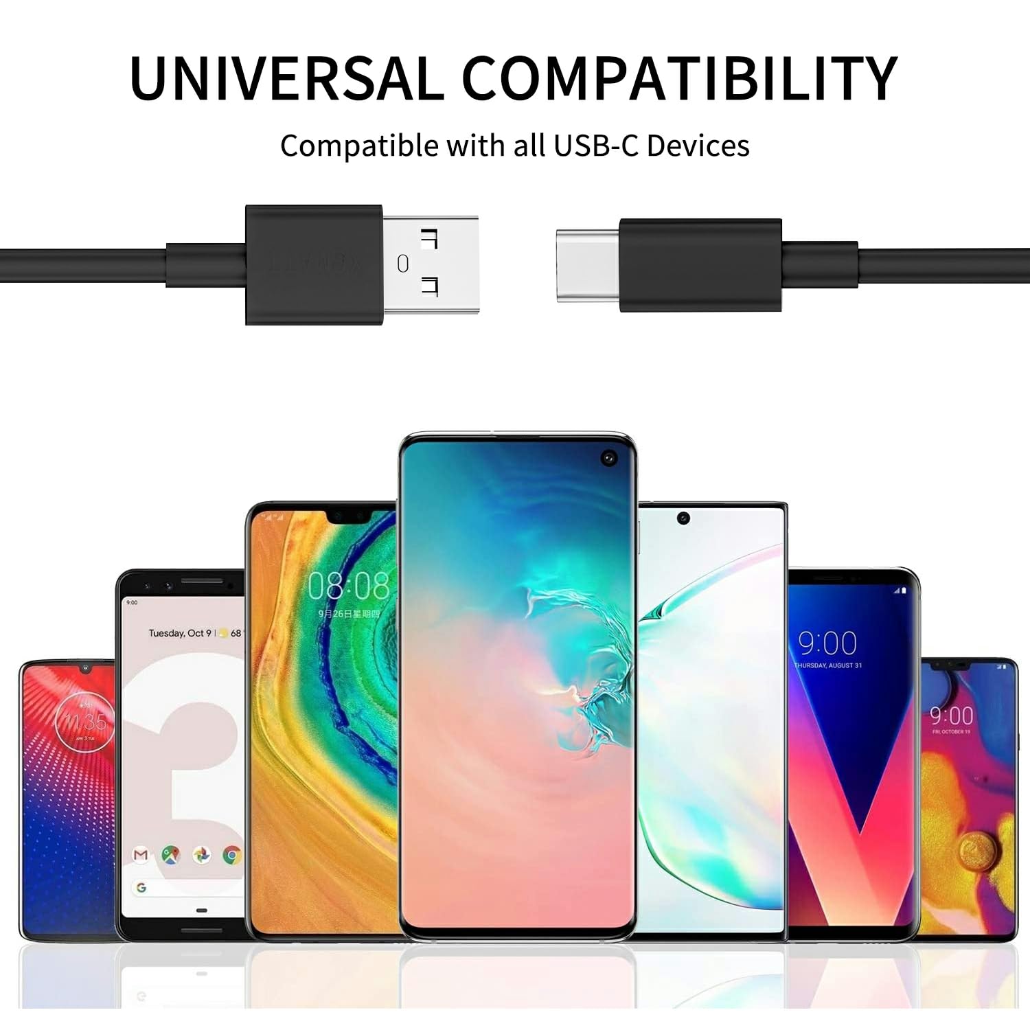 Thumbnail 6 de USB‑C Kabel (2 m, 2er‑Set) für Schnellladung & Datensync – für Samsung, Sony, Huawei & mehr, schwarz