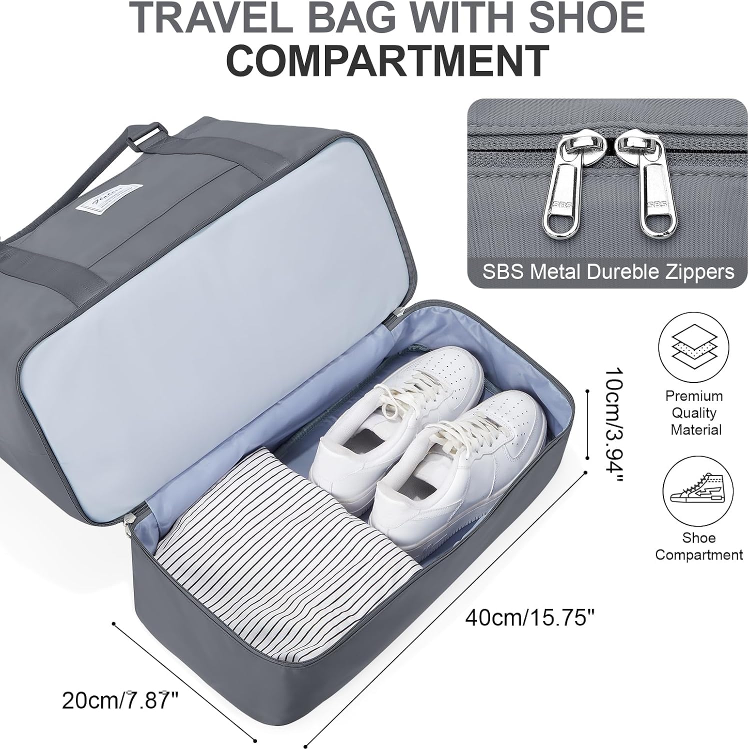 Thumbnail 4 de Reisetasche Damen 40x30x20 „Ryanair“-Handgepäcktasche F8 Schiefergrau mit Schuhfach