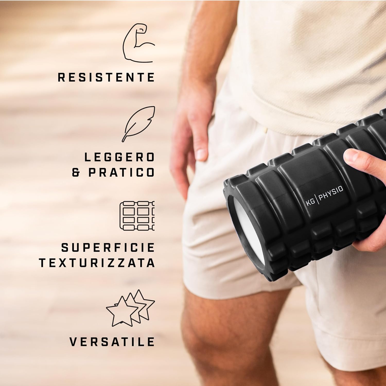 Thumbnail 1 de KG Physio Foam Roller rullo massaggio muscolare per gambe, schiena e braccia (33x12 cm)