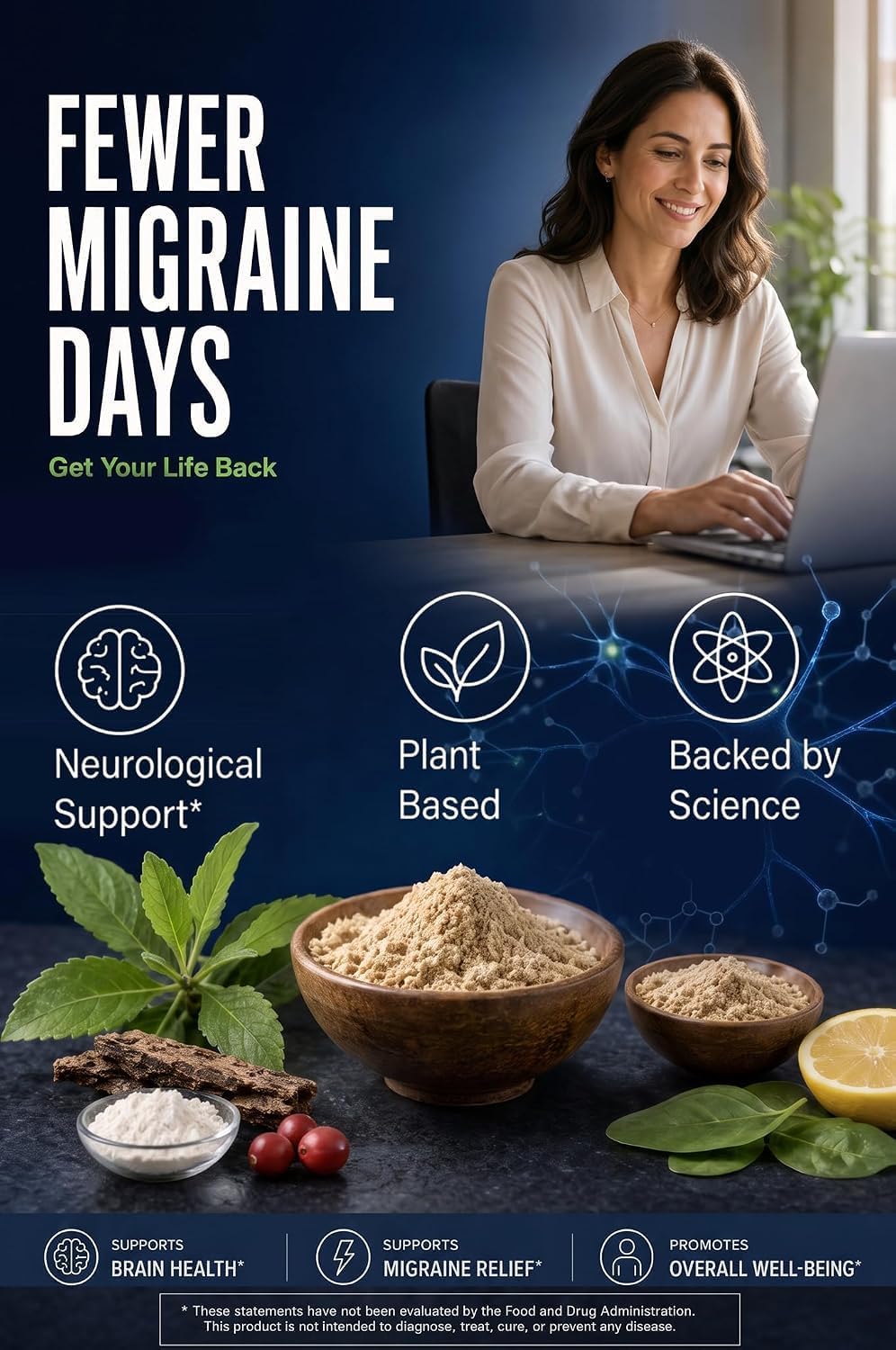 Detalle de Naticura Migraine Support Supplement, 60 Capsules
