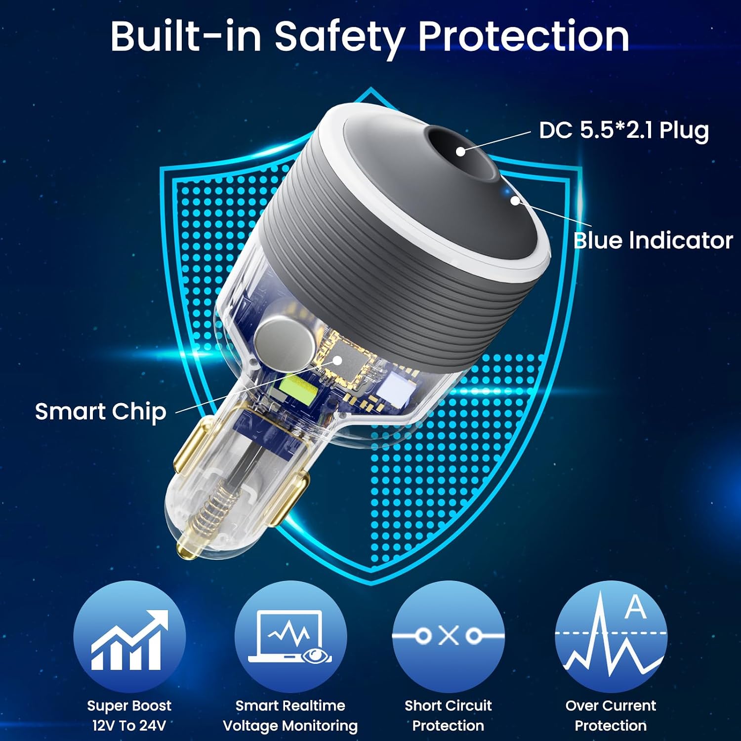 Detalle de Starlink Mini car power adapter 16 AWG