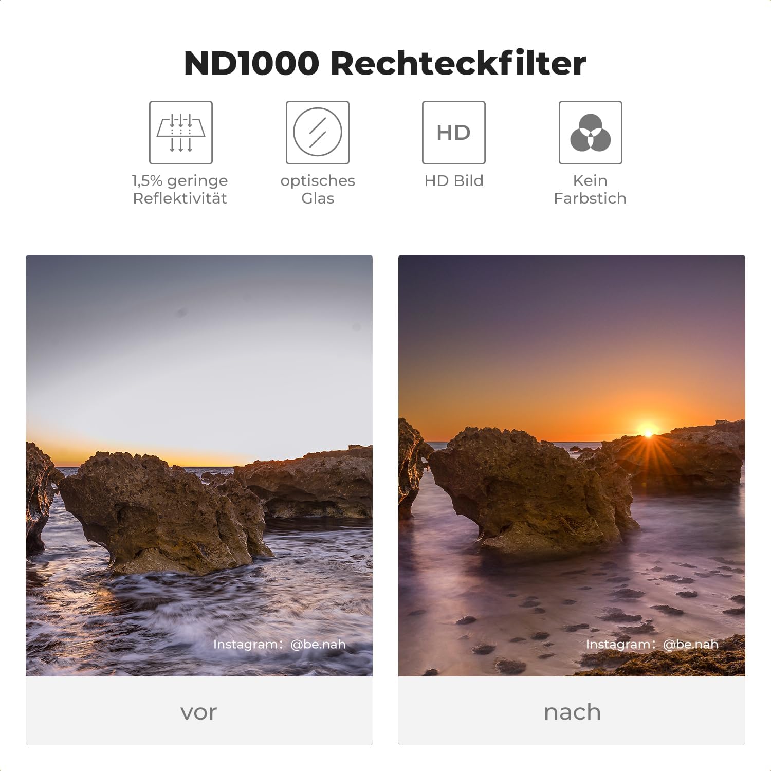 Detalle 2 de K&F Concept Nano-X Rechteckfilter Set ND1000