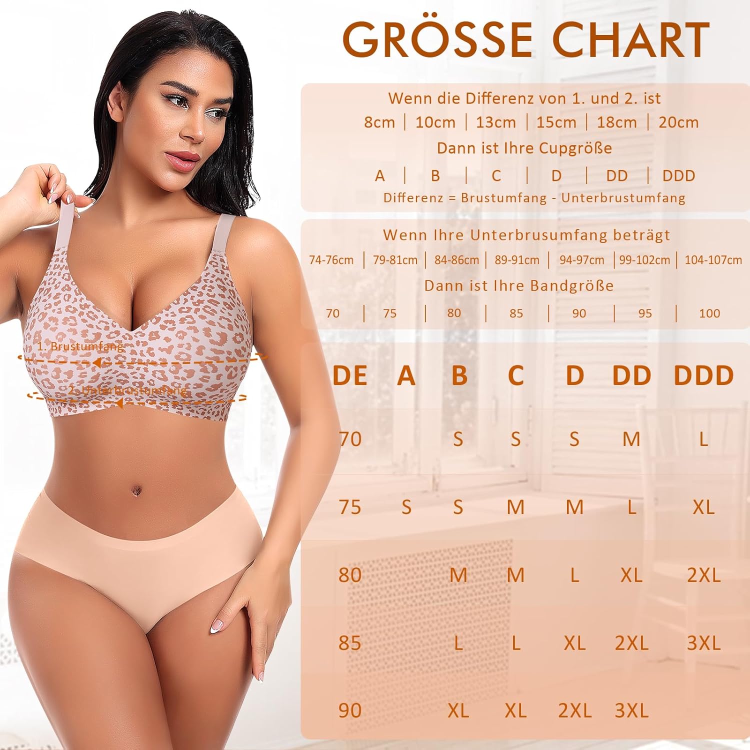 Thumbnail 5 de Ganado Damen BH Ohne Bügel – Nahtloser Bralette mit Tiefem V-Ausschnitt