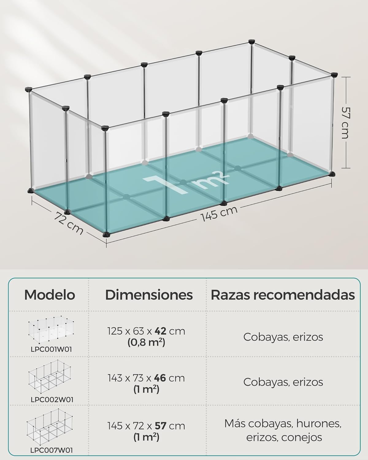 Thumbnail 6 de SONGMICS LPC007W01 Valla para Mascotas 145x72