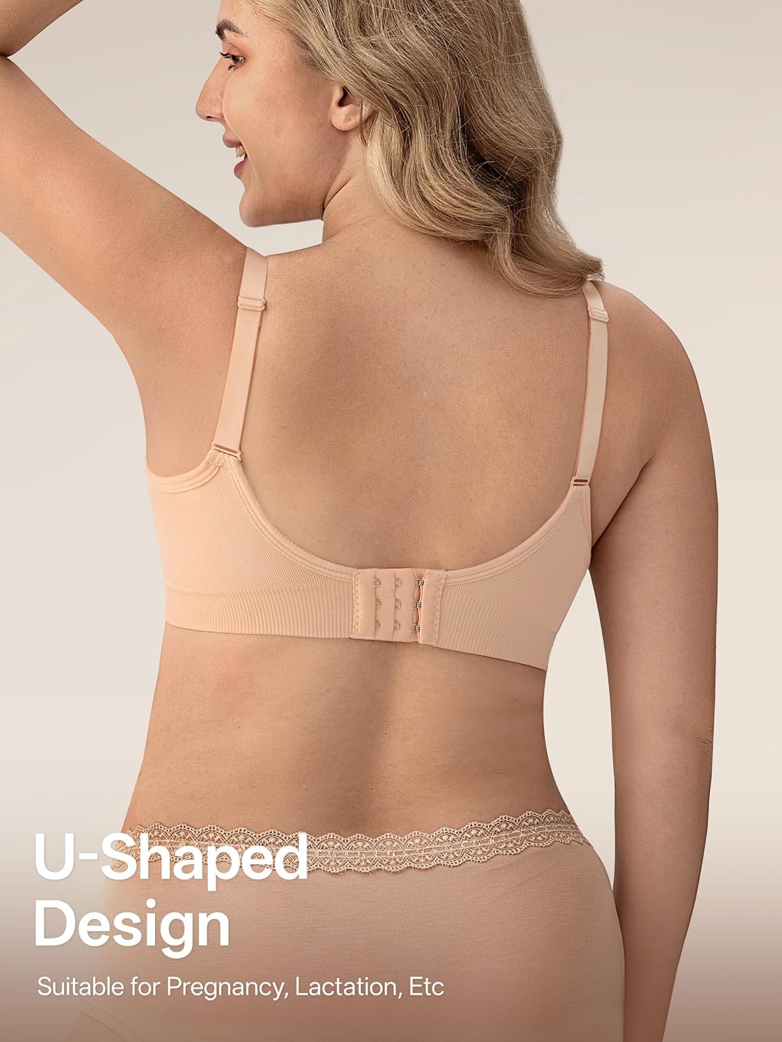 Detalle de habibee Women's Seamless Nursing Bras, 5-Pack, Wireless with Removable Pads