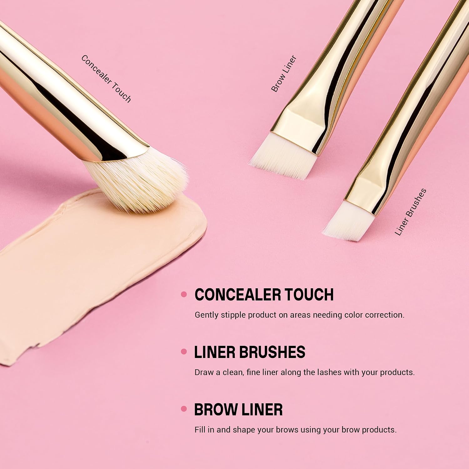 Thumbnail 4 de Jessup set pennelli occhi 15 pezzi T519 – Pennelli vegani per sfumatura, eyeliner e sopracciglia