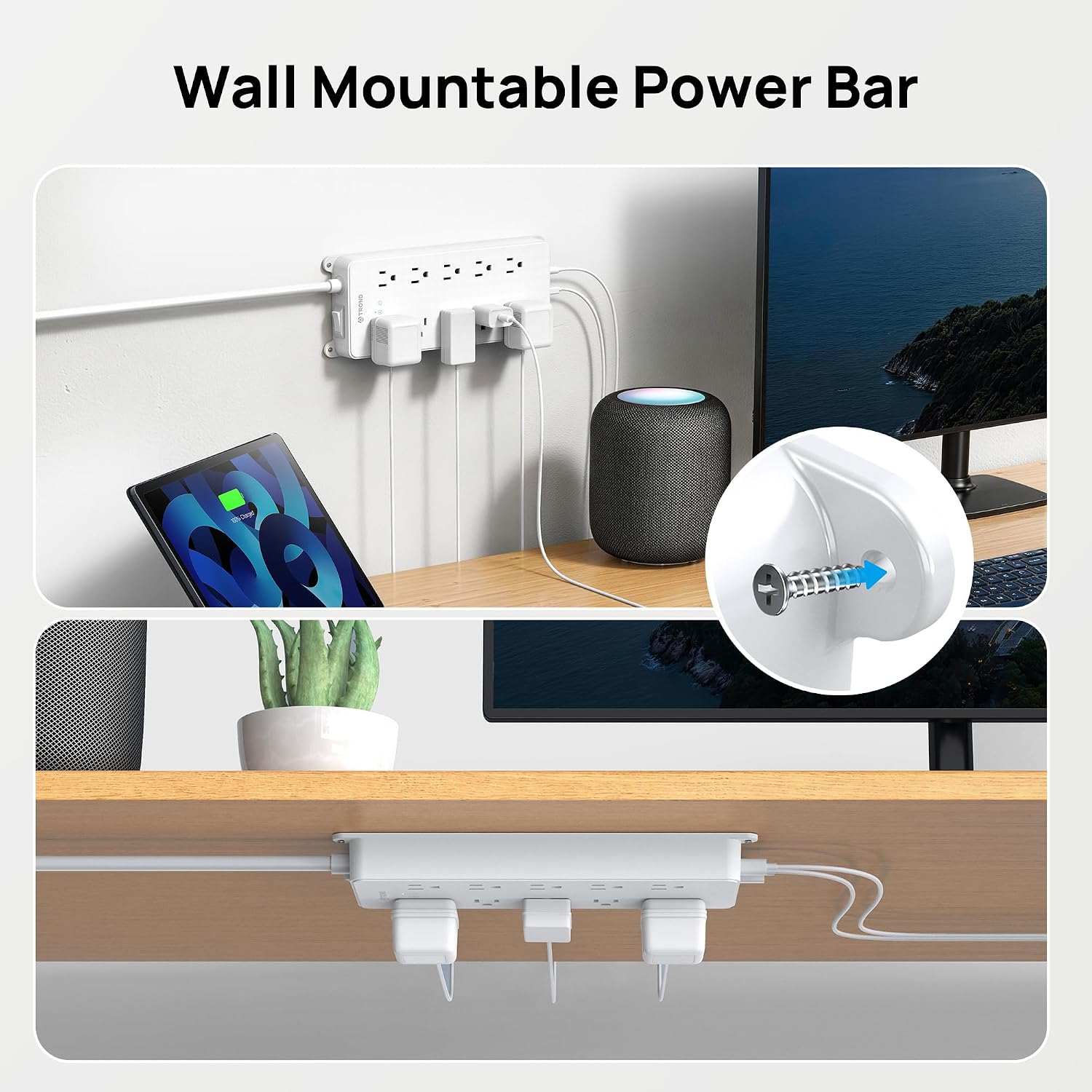 Thumbnail 6 de TROND Prime VIII Surge Protector Power Bar, 10 Outlets, 4 USB Ports