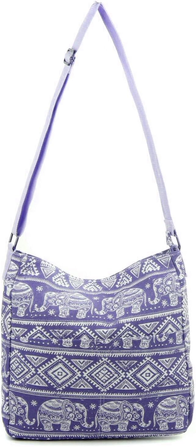 Thumbnail 6 de Wedmay Women's Cross Body Bag: Flower, Butterfly & Owl Print Large Canvas Messenger