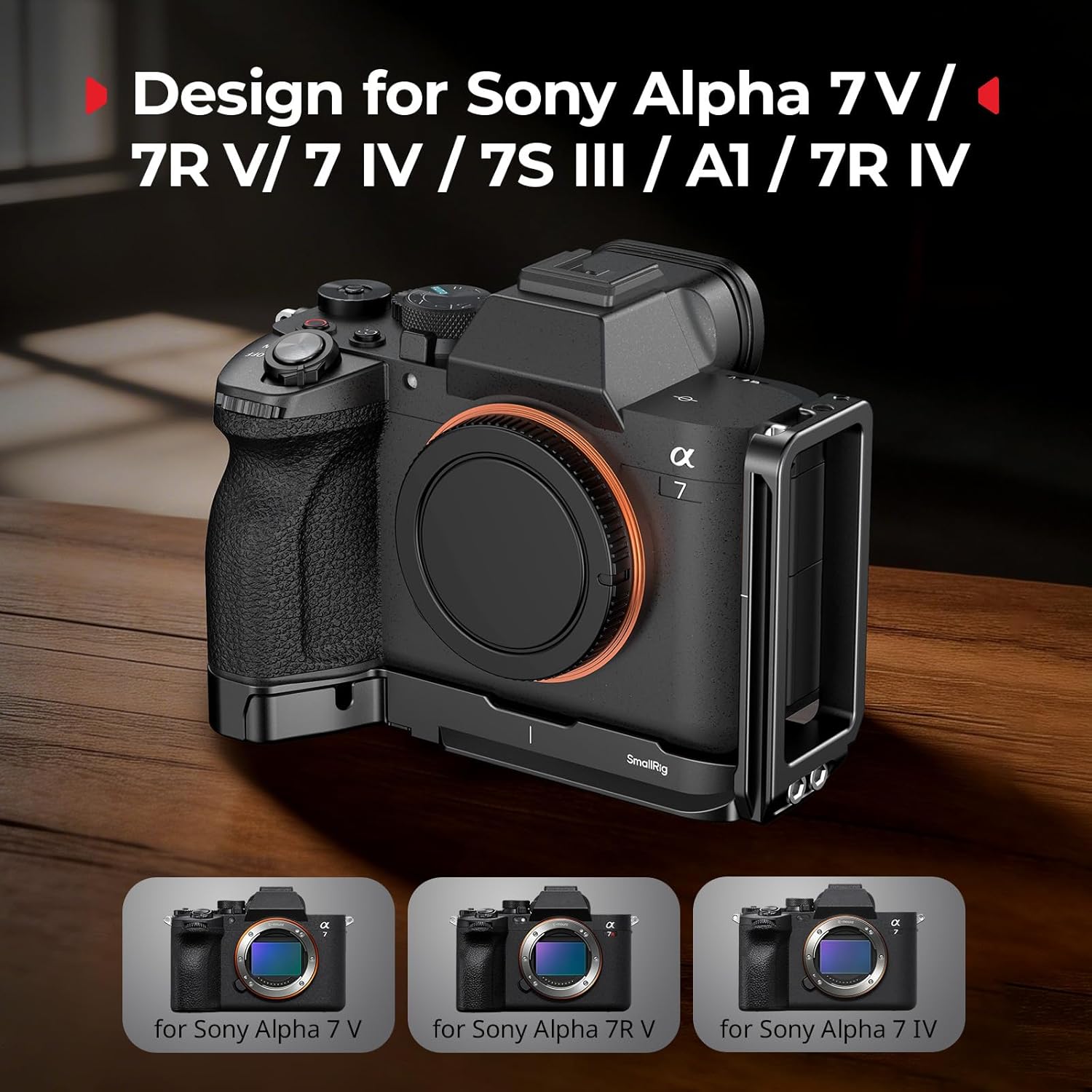 Detalle de SMALLRIG Piastra di montaggio a L con slot AirTag per Sony Alpha 7 V / 7R V / 7 IV (6034)