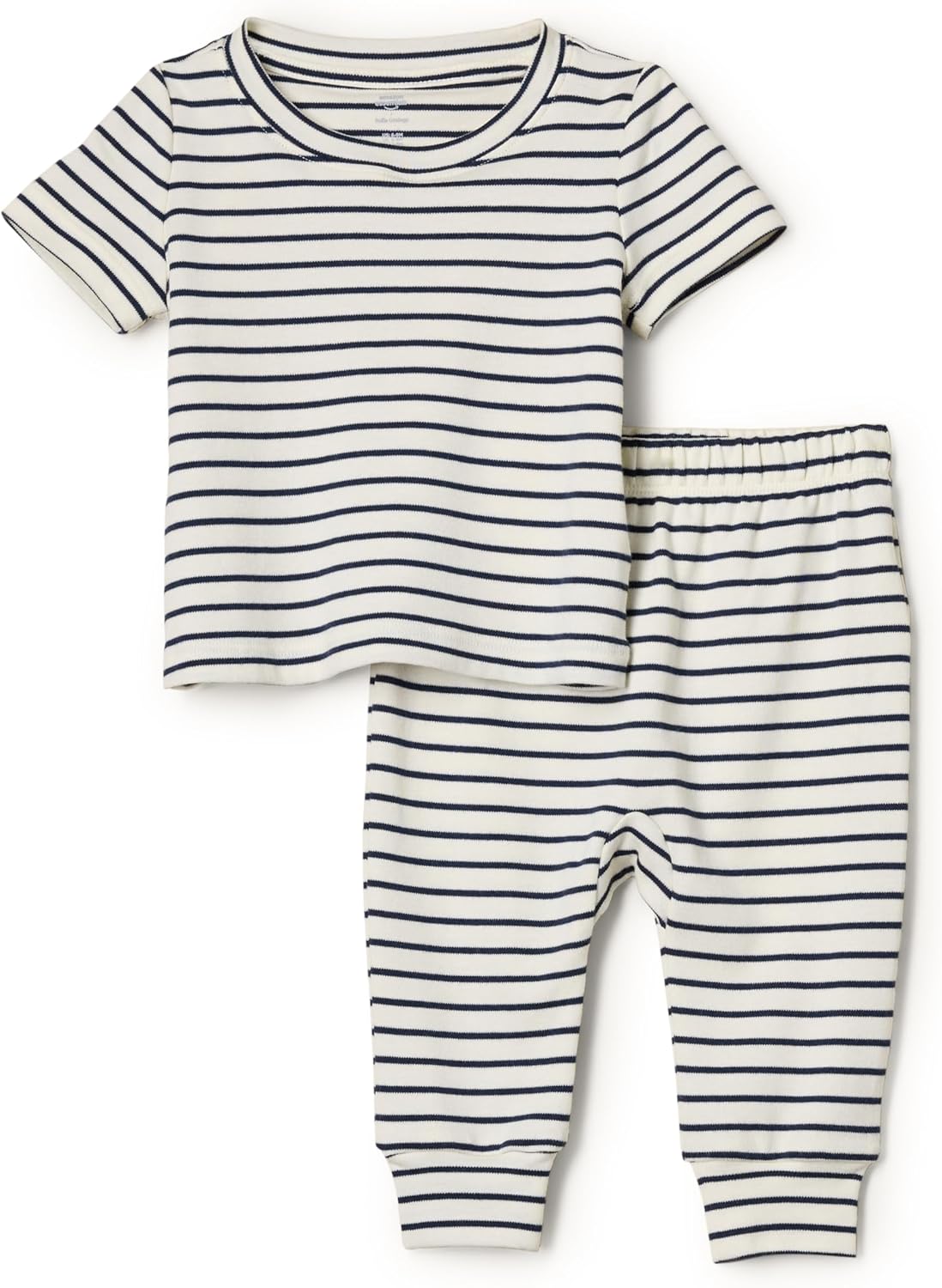Detalle de Amazon Essentials x Sofia Grainge Unisex Toddlers & Babies Cotton Knit Short Sleeve Shirt & Pants Set