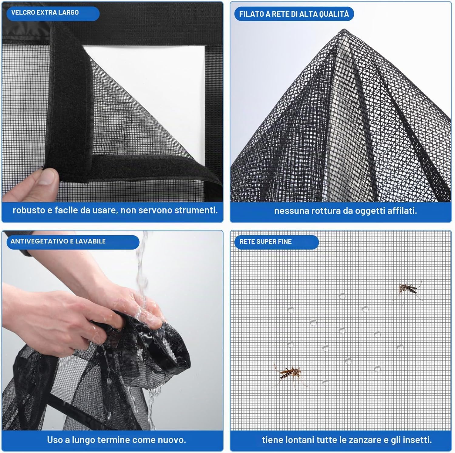 Detalle de Wzlxcxxy Zanzariera Magnetica Porta Finestra 160x240 cm – Nero, Chiusura Automatica