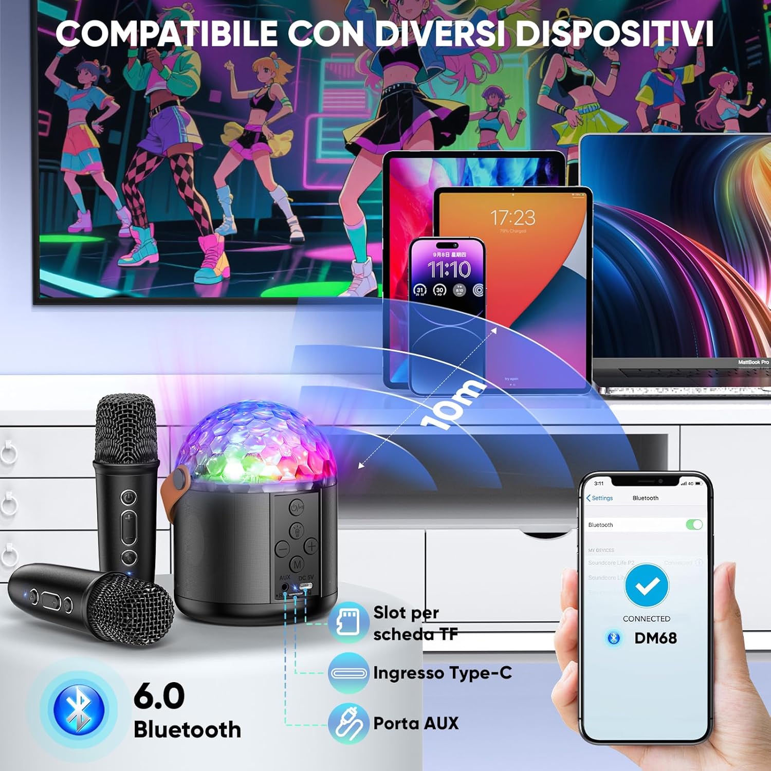 Thumbnail 2 de Karaoke con microfono portatile 🎤