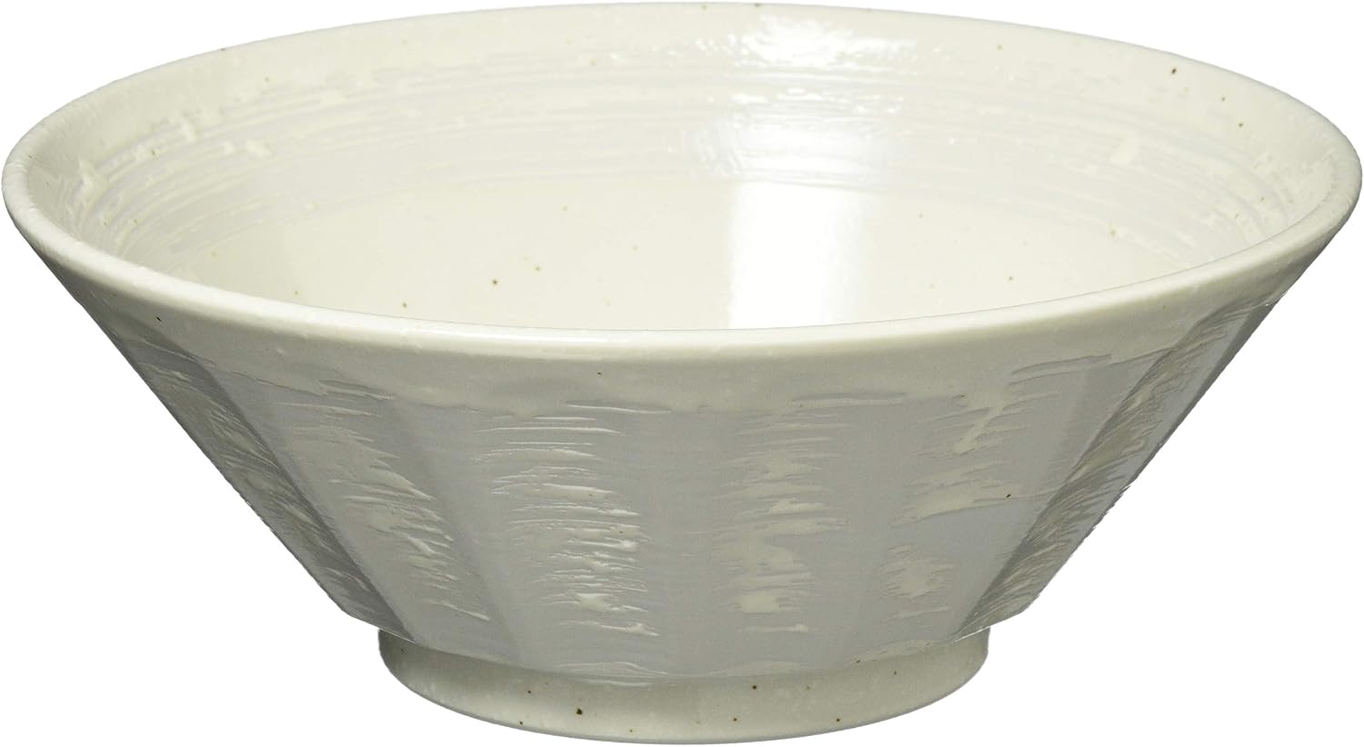 Detalle de 一久 127-1313 美濃焼ラーメン丼 粉引刷毛目のソギ型・電子レンジ対応・食洗機対応