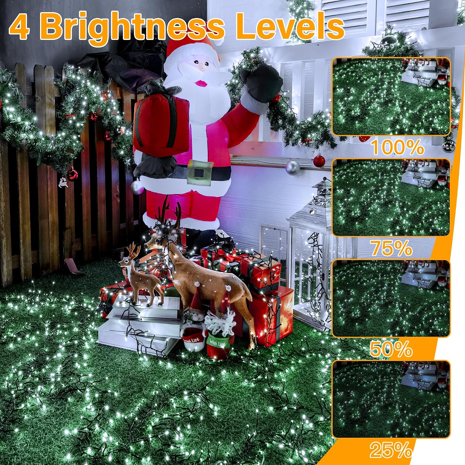 Thumbnail 5 de Ollny Outdoor Cluster Christmas Lights 15m, 1000 LEDs 🎄