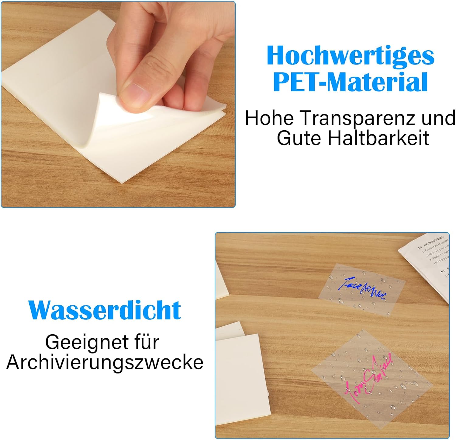 Detalle de JANUIXCO SL-TMBLT transparante zelfklevende notities, 400 stuks in vier maten