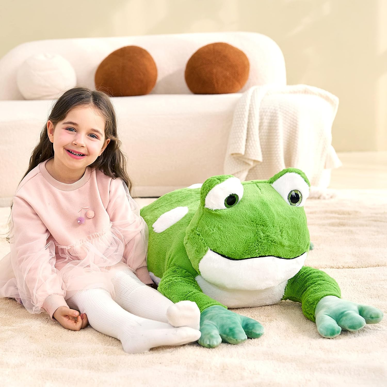 Detalle de IKASA Großes Frosch Kuscheltier – 78 cm, Riesiges Plüschtier, ideal als Kuschel- oder Geschenk