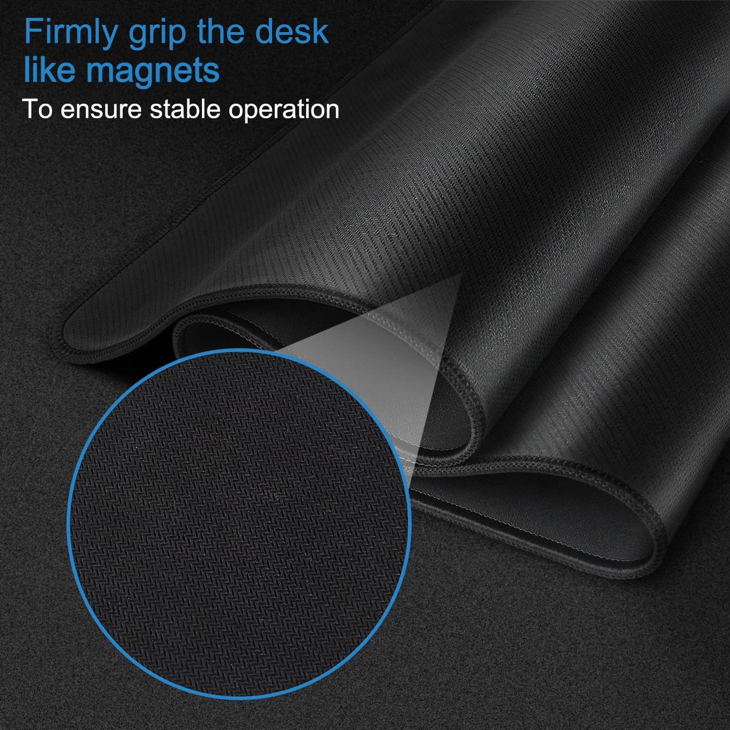 Detalle de BOOEUDI YLY2047-BLK-80-SRK2 Extended Mouse Pad, 31.5 x 11.8 in, Black
