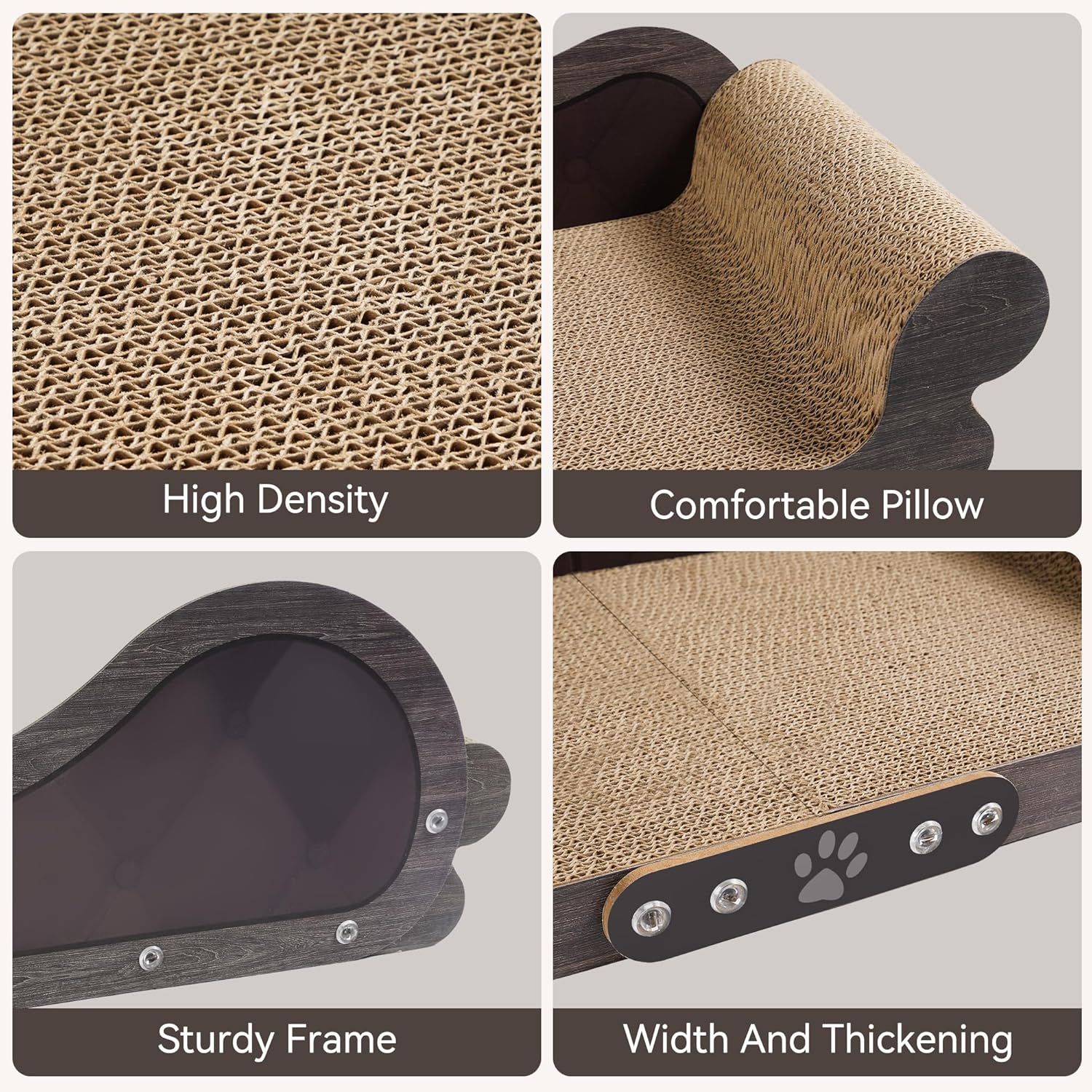 Detalle de Tiragraffi per Gatti Adulti XXL – Tiragraffi Cartone Design Divano 68 cm