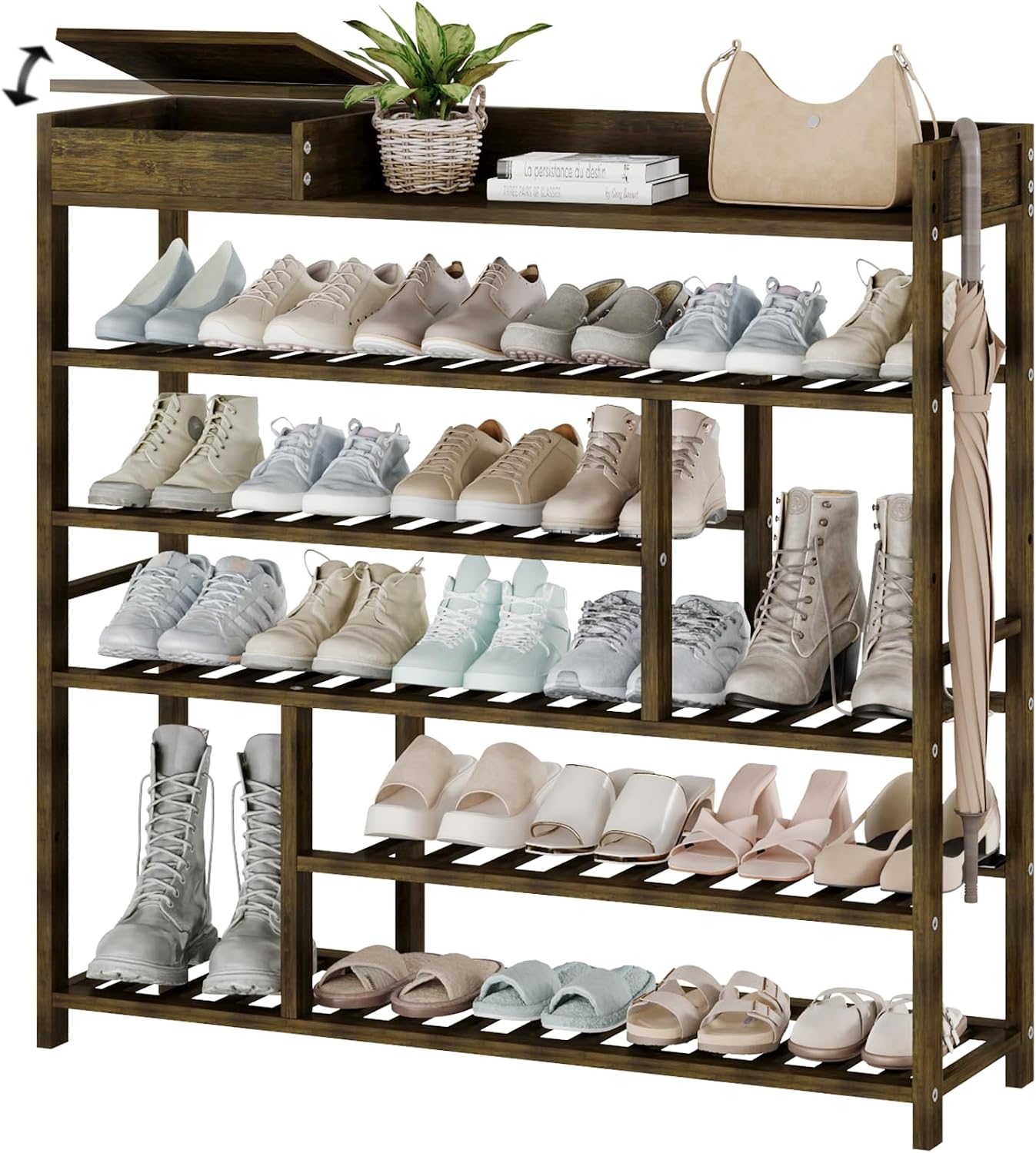 Detalle de Bamworld Shoe Rack Bamboo Organizer with Box