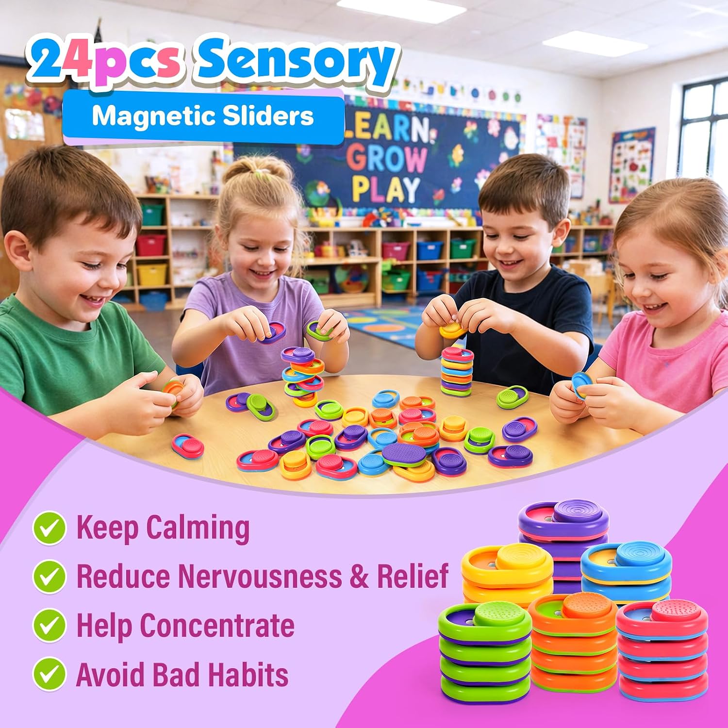 Detalle 2 de Magnetic Fidget Toys 24-Piece Set