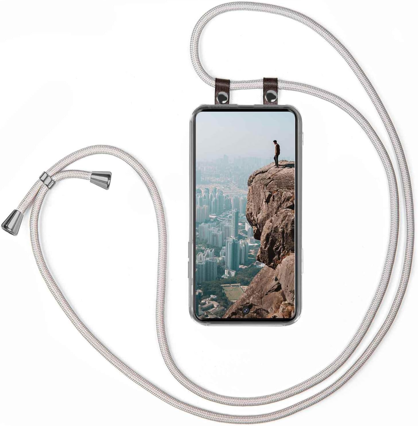 Detalle de moex Collana per Cellulare compatibile con Samsung Galaxy S20 Ultra / 5G – Custodia con cinturino regolabile in argento