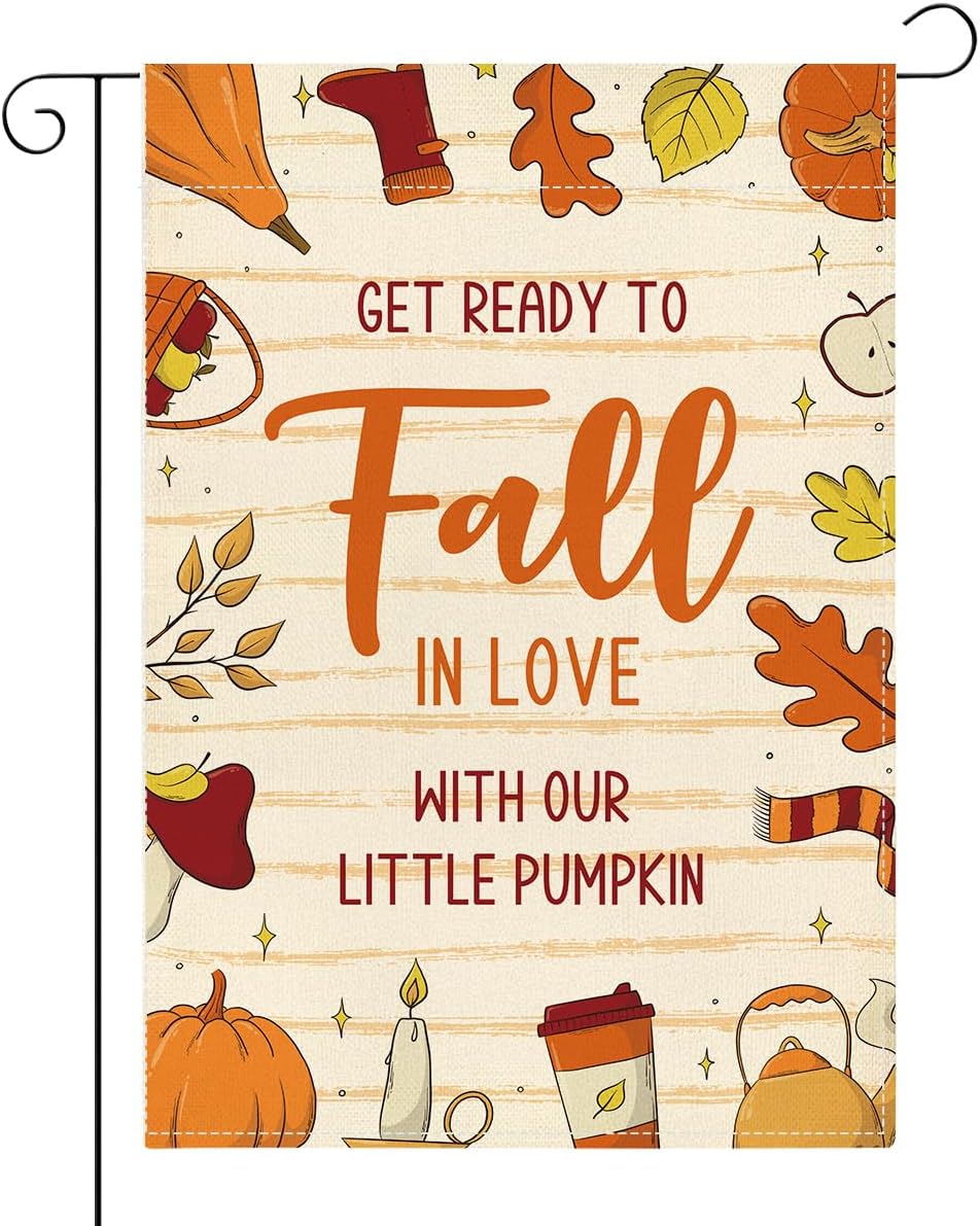 Detalle de Fall Pregnancy Announcement Garden Flag, 12 x 18 Inches