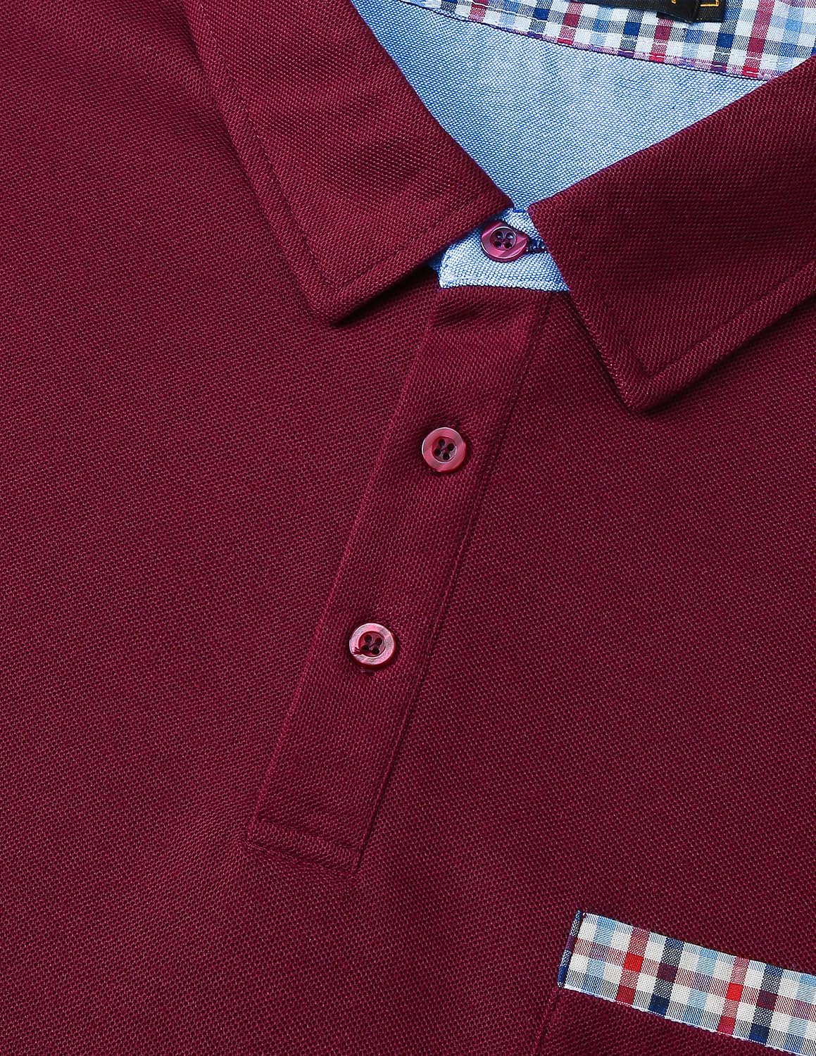 Thumbnail 5 de Herren Langarm-Poloshirt aus Baumwolle VMSUCIJ – Regular Fit mit Brusttasche, 3 Knöpfen und Karo-Kontrast