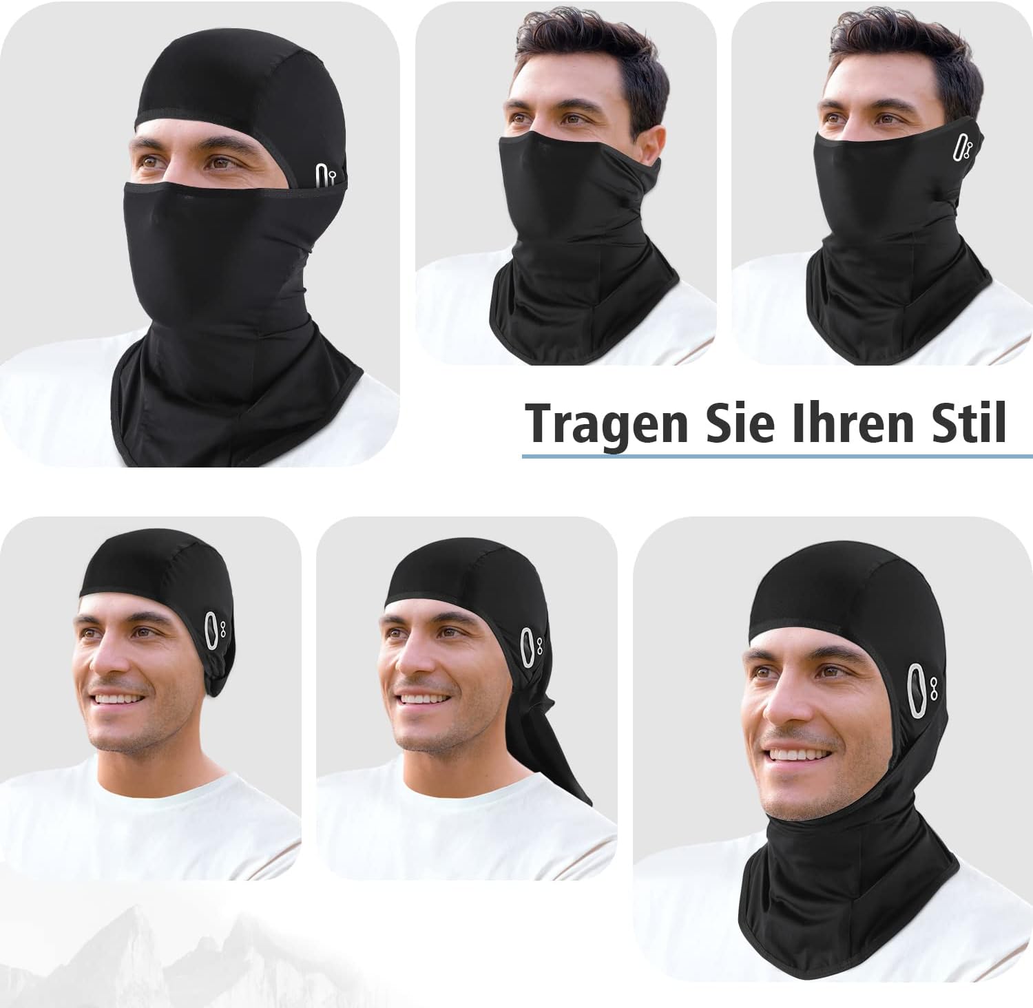 Detalle de HEGCOIIE Sommer-Sturmhaube für Herren und Damen – kühlende Eisseide, UV-Schutz und atmungsaktiv