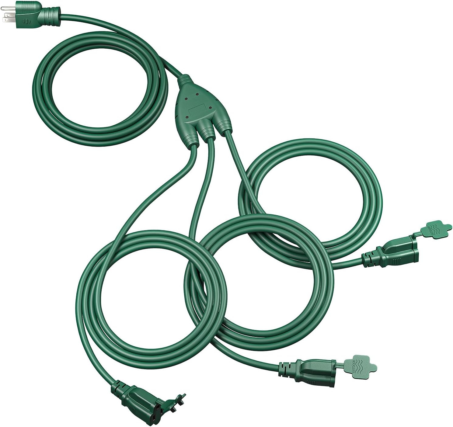 Detalle de DEWENWILS KAB-213Y 40-ft 3-Outlet Outdoor Extension Cord, Green