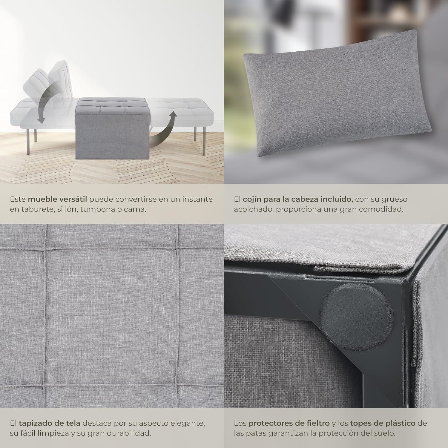 Thumbnail 5 de tectake 4 en 1 Sillón cama plegable 150 kg