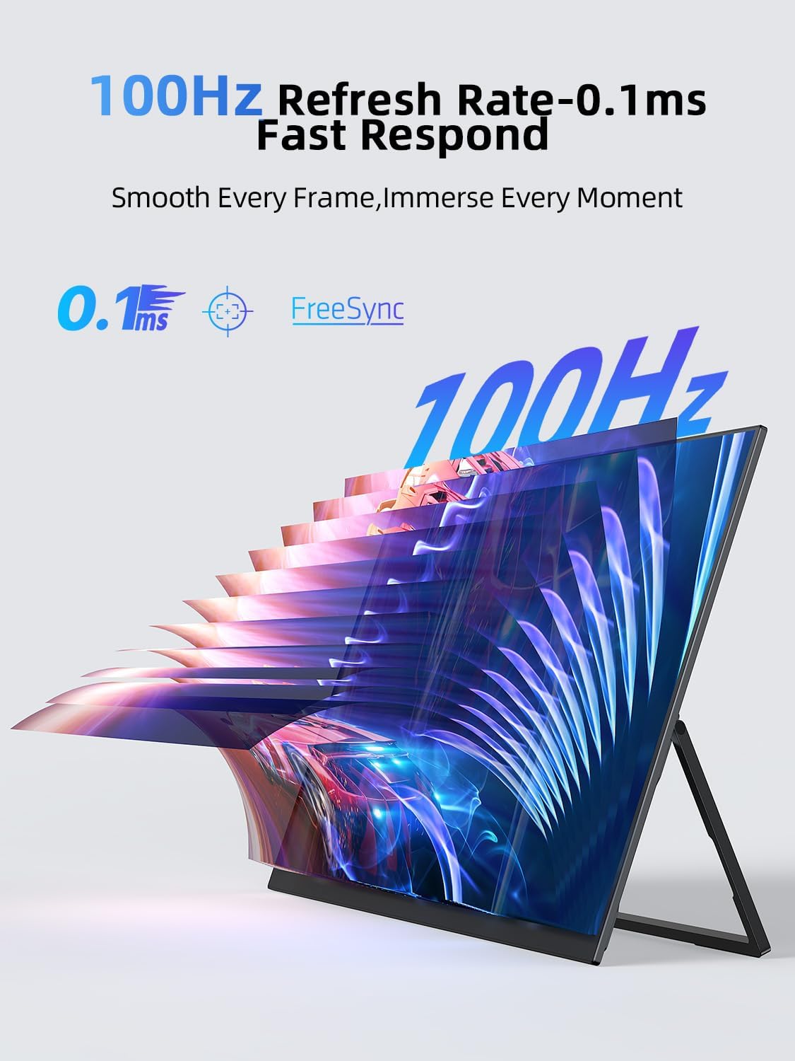 Thumbnail 1 de Newsoul 21.5-inch Portable Monitor (100Hz) with QLED Color, Built-in Stand, USB-C/HDMI, VESA Support