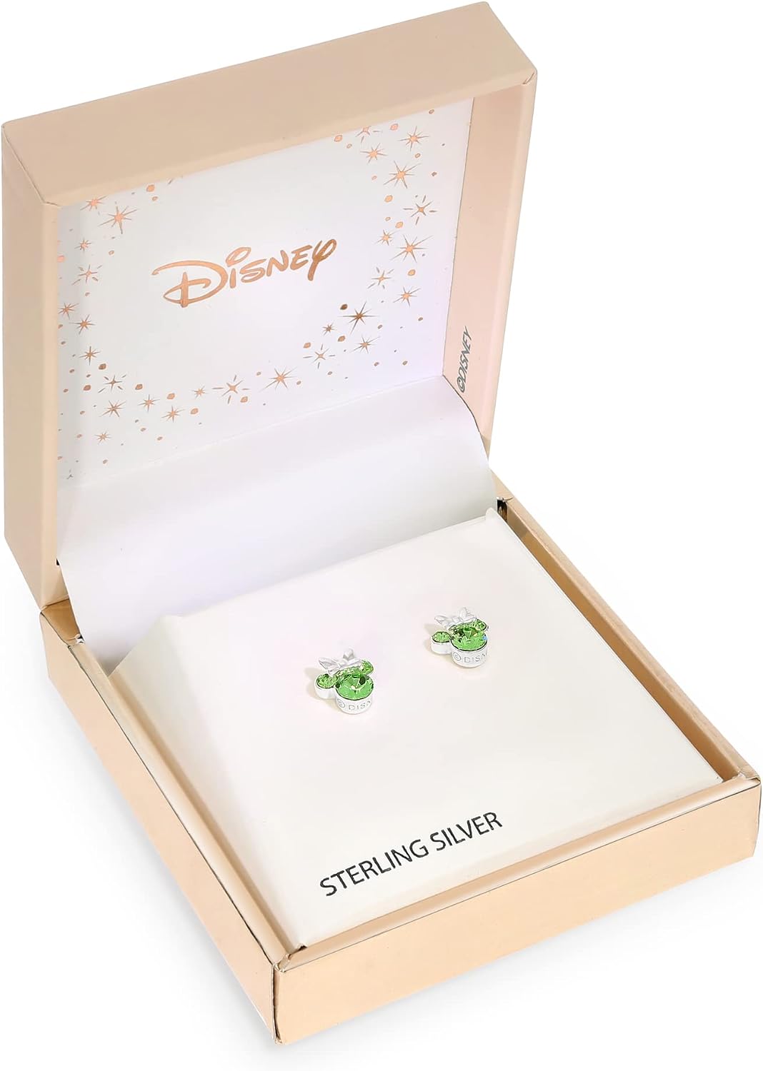 Detalle de Orecchini Minnie Mouse a Bottone con Pietra Portafortuna in Argento 925 – Disney