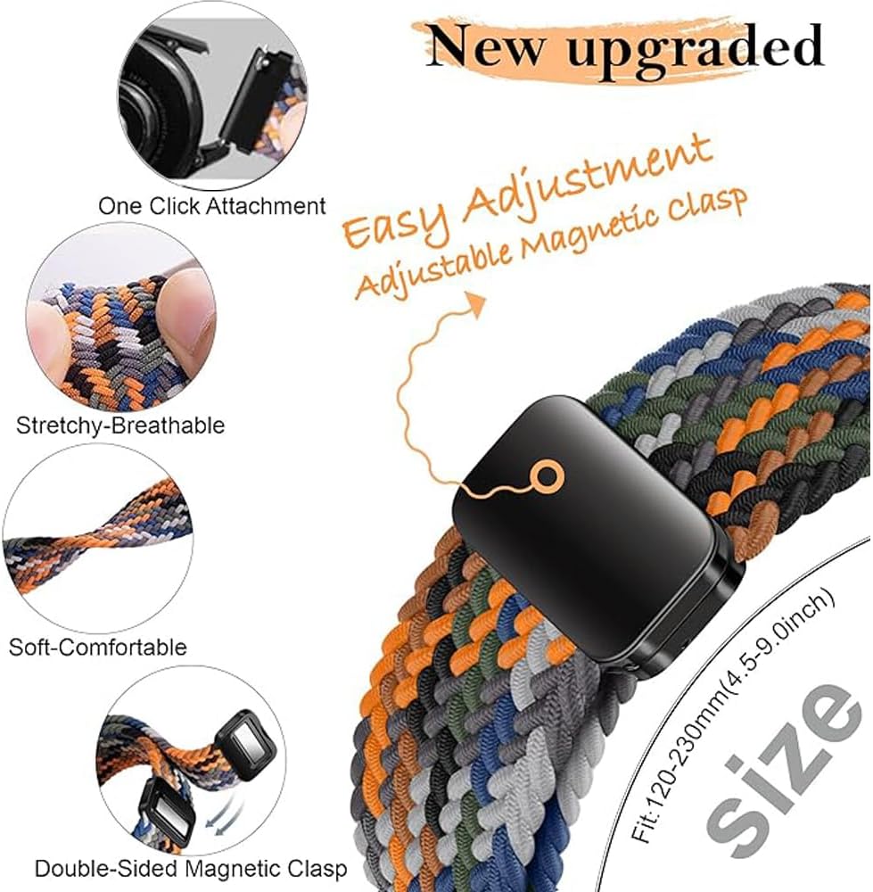 Thumbnail 3 de Magnetic 18mm Nylon Watch Strap with Magnetic Clasp (Magnetic Watch Strap) for Garmin and Huawei watches