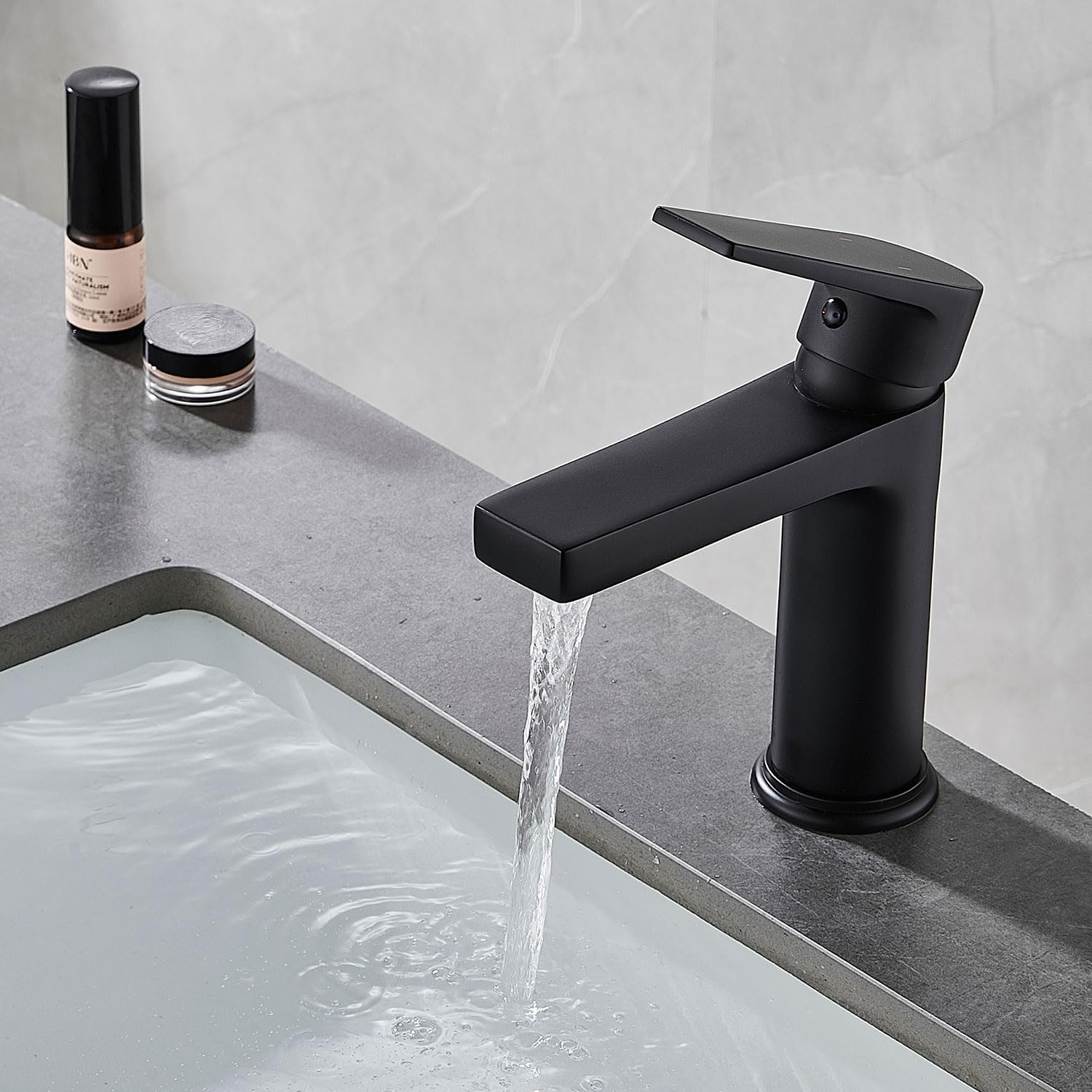 Thumbnail 6 de PORUGE Rubinetto per Lavabo con Miscelatore a Leva Singola in Ottone Massiccio – Spruzzato Nero